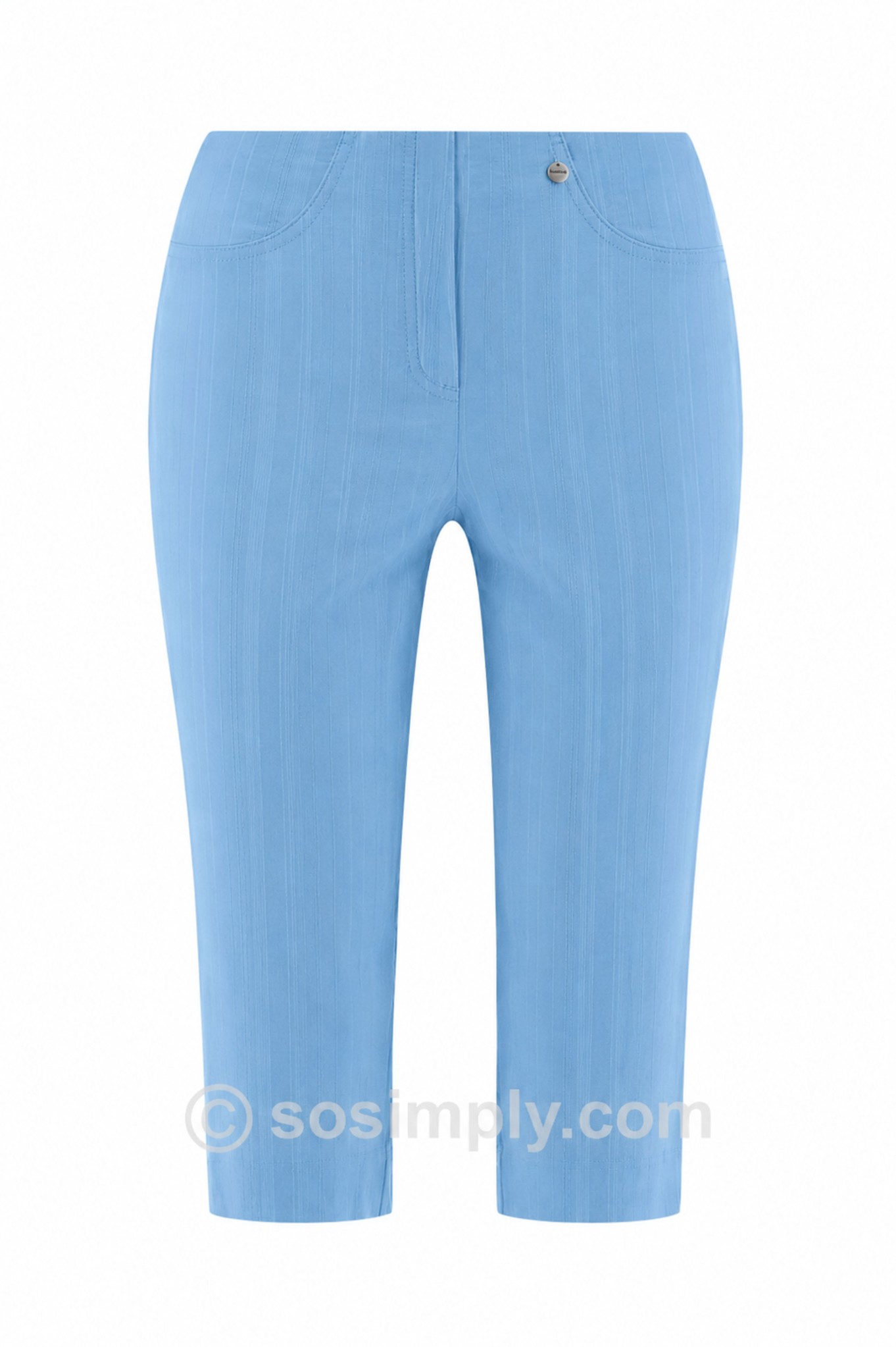 Robell Bella 05 Seersucker Shorts Soft Sky Blue 617