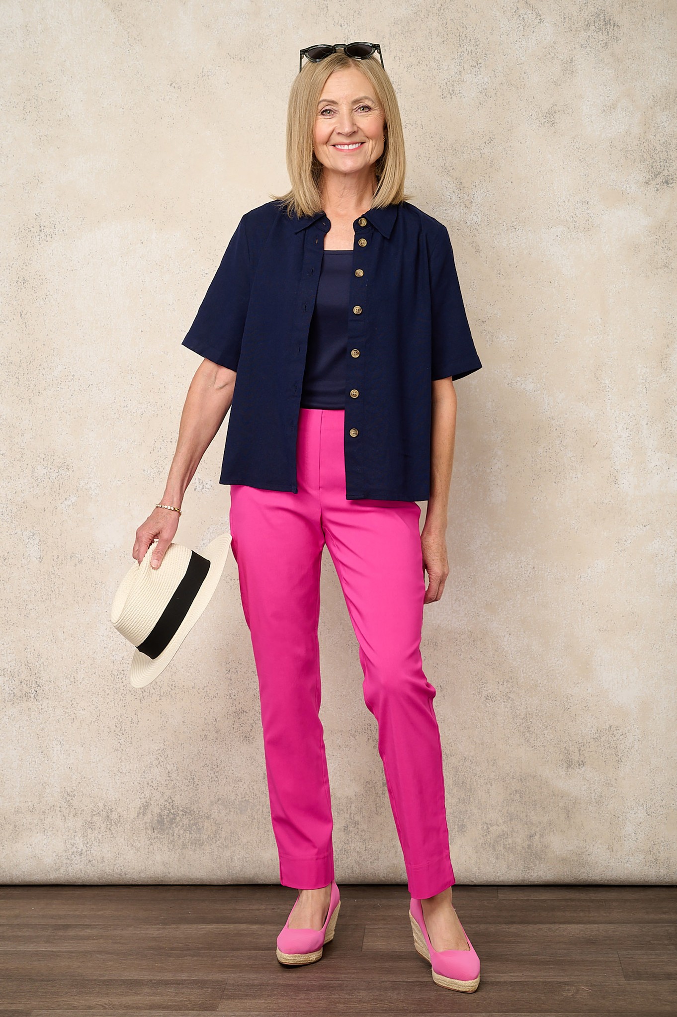 Robell Marie Petite Trousers Cabaret Pink 433
