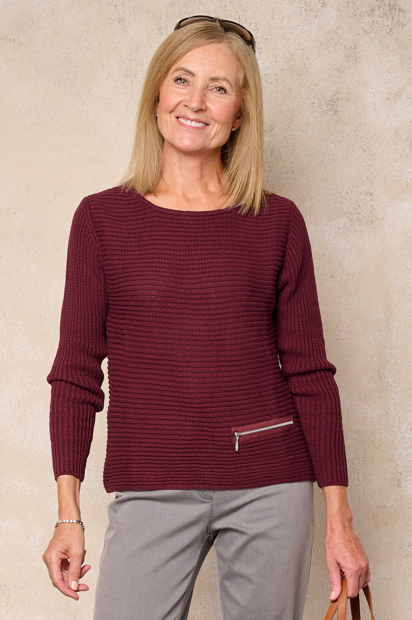Skovhuus Irene Ribbed Organic Cotton Jumper Blackberry 7075