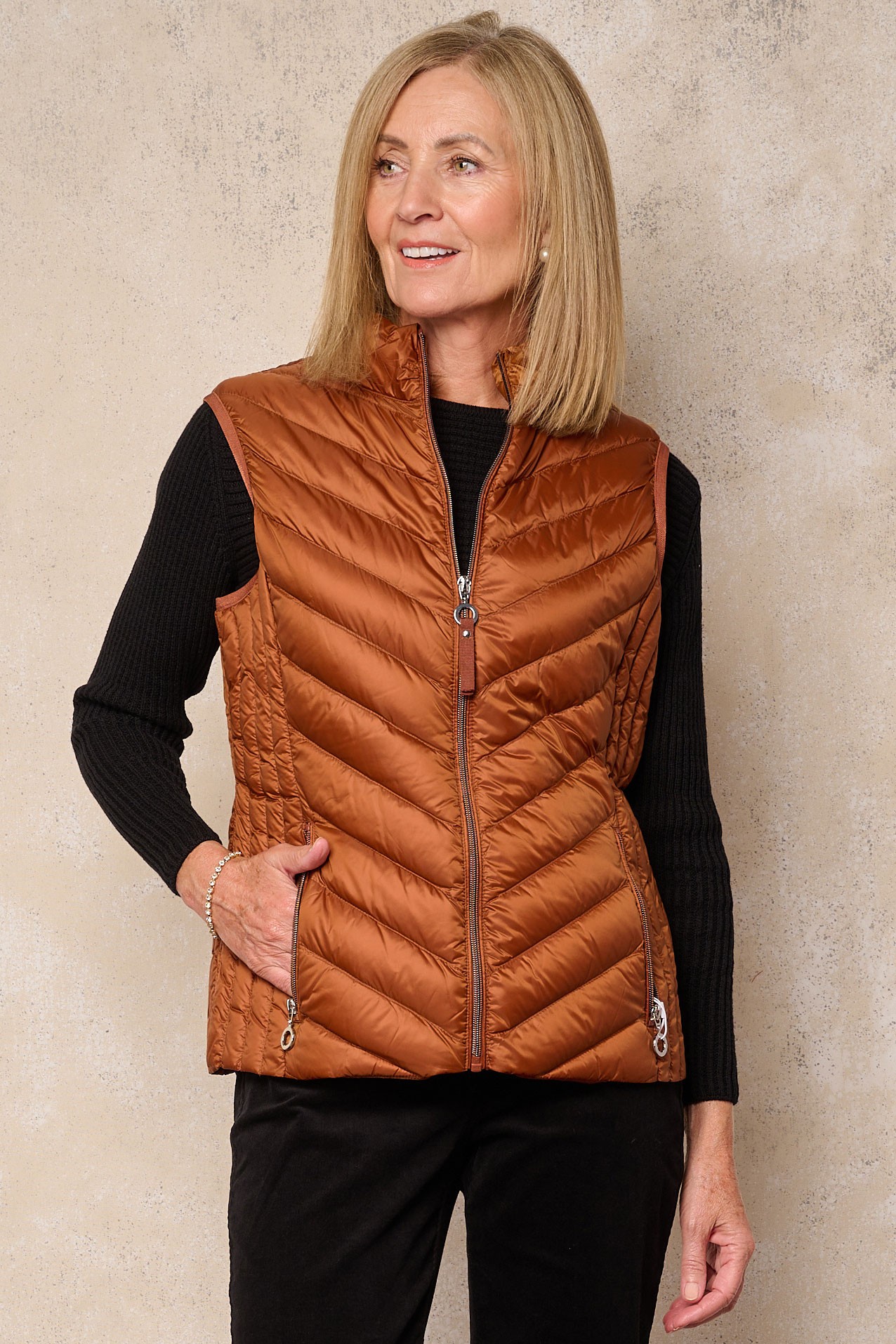Frandsen Jensine Down Gilet Burnt Orange 36