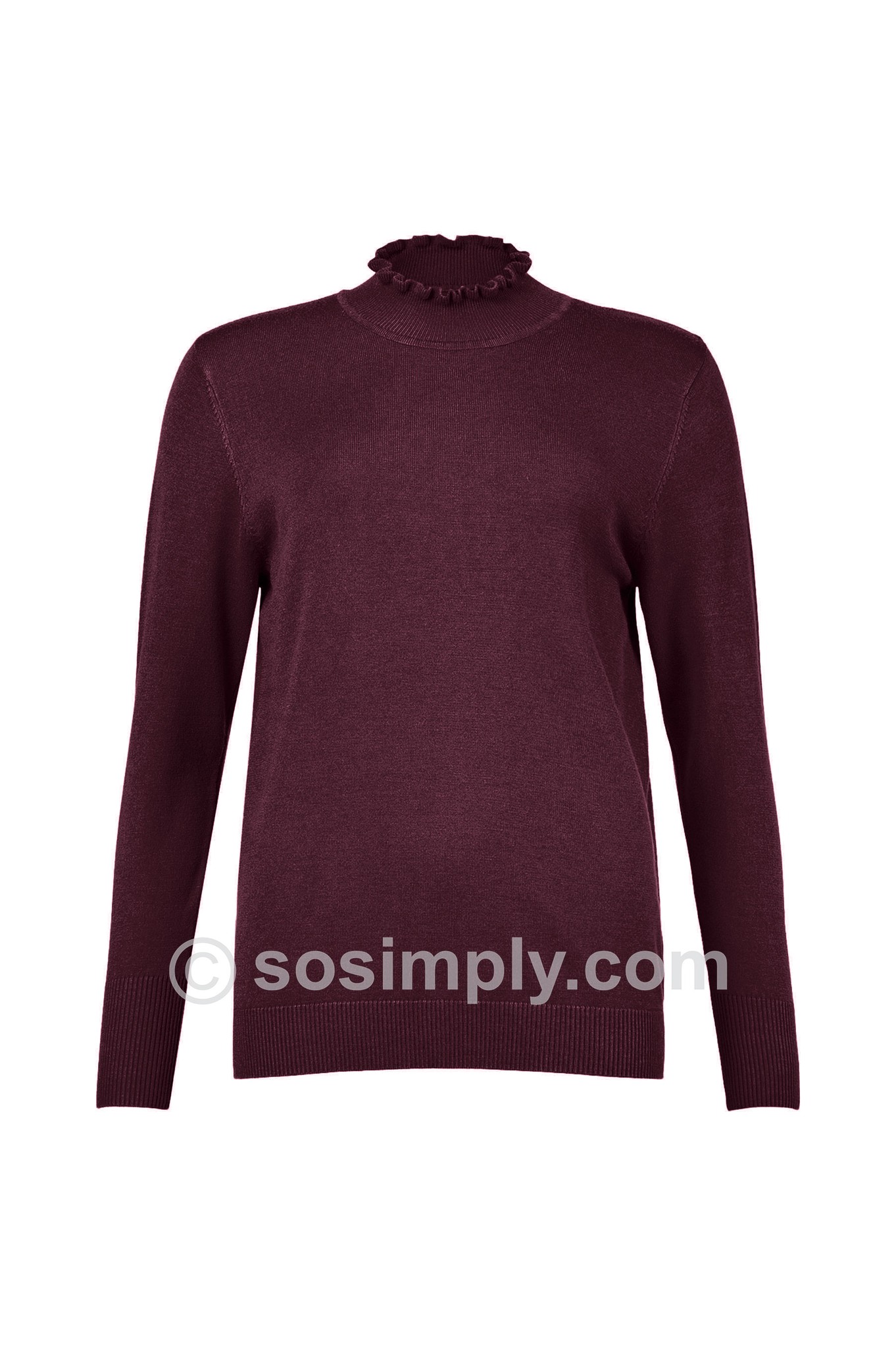 Sunday Ruched Neck Jumper Mulberry 493
