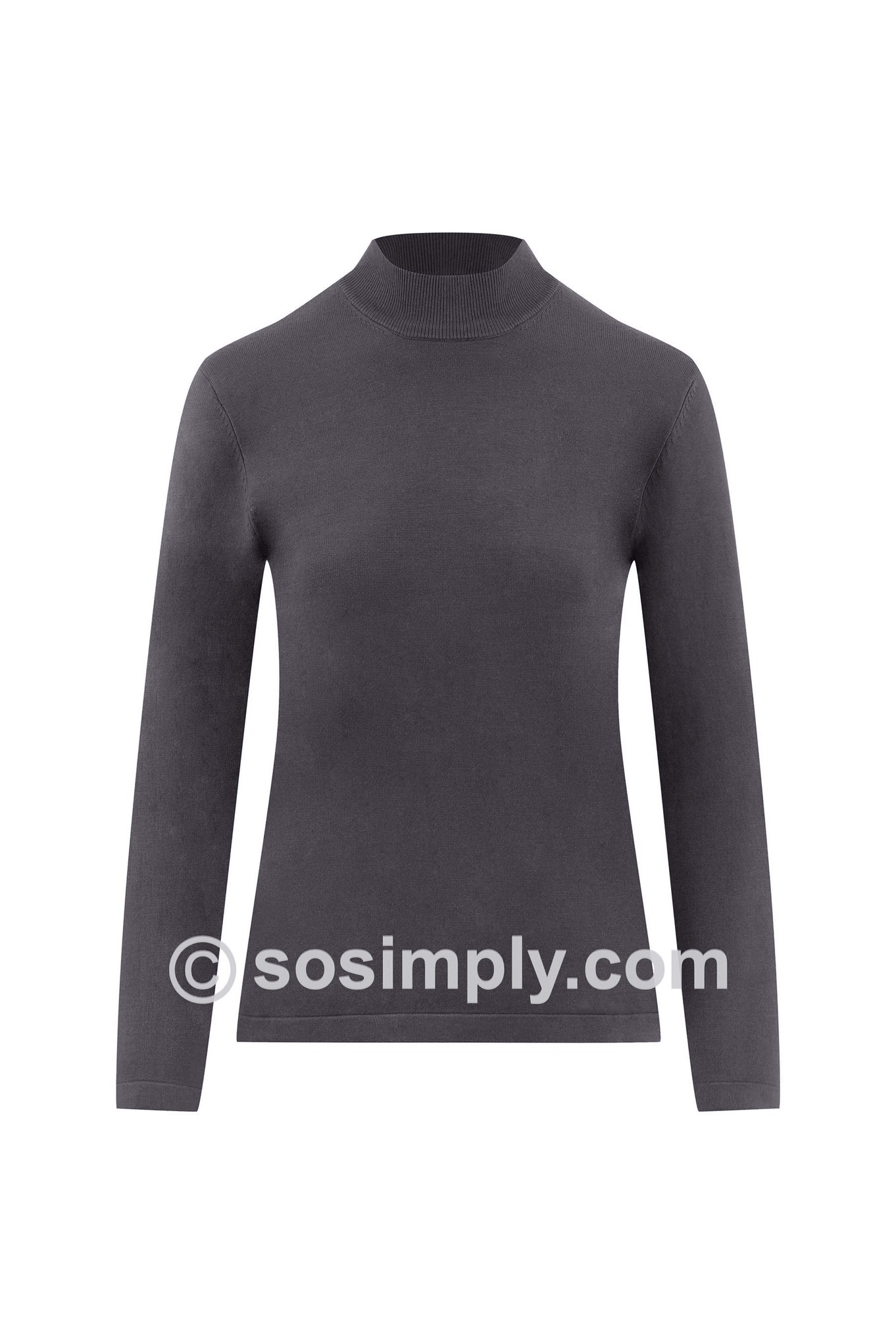 Sunday Turtle Neck Jumper Charcoal Grey 9996