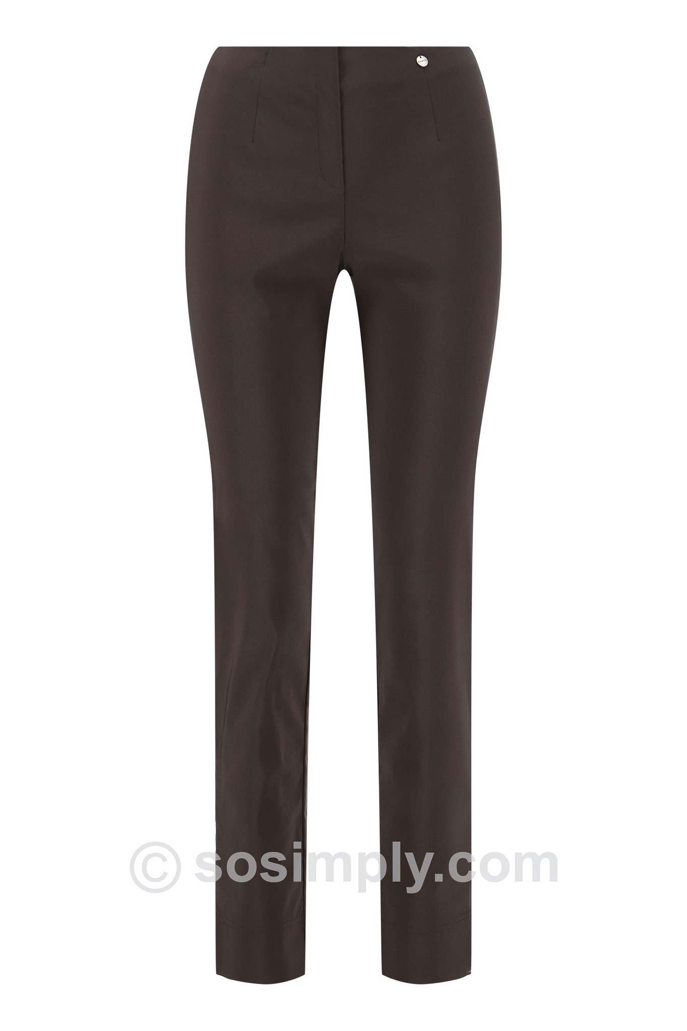 Robell Marie Petite Trousers Cocoa Brown 19
