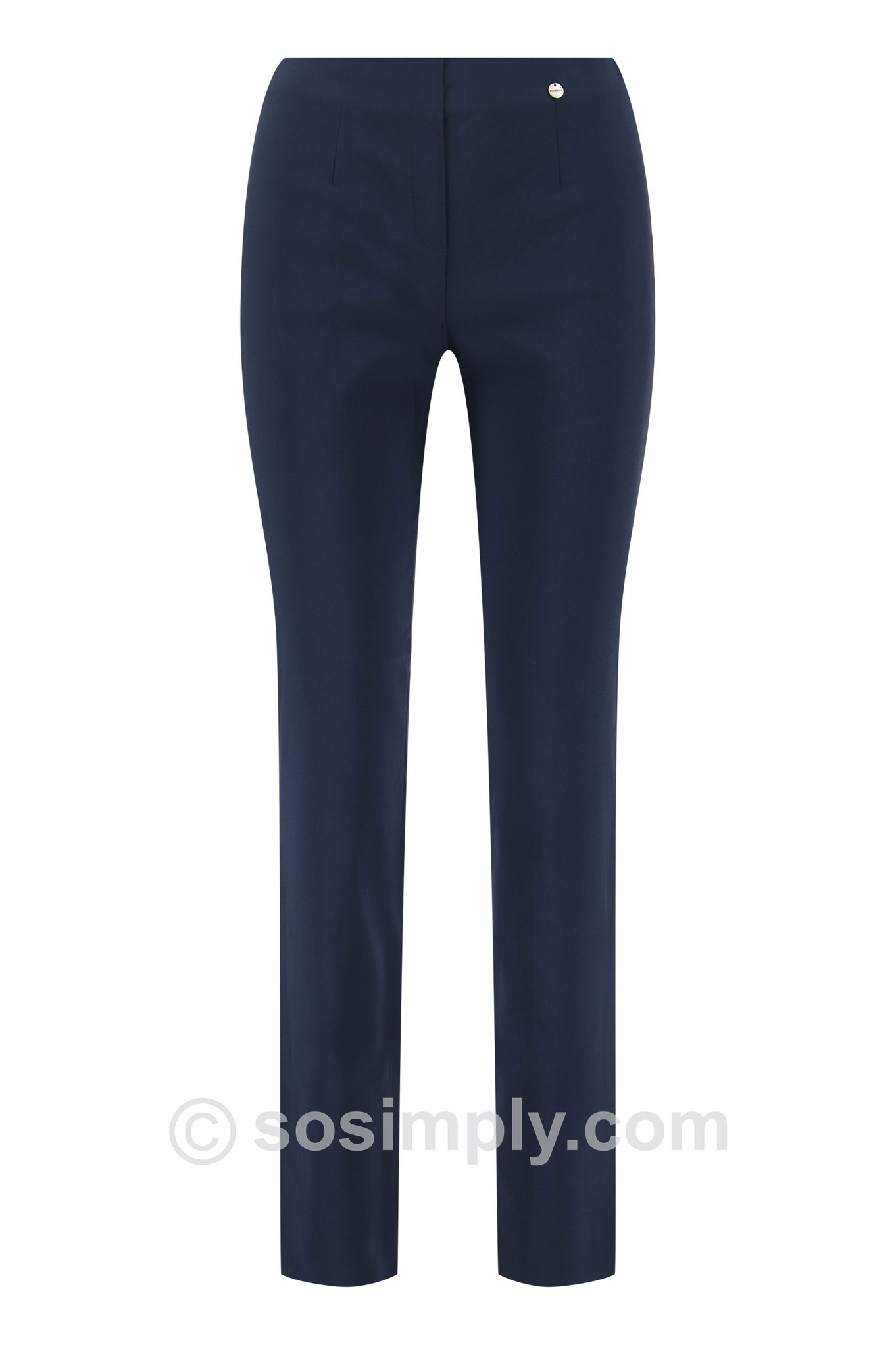 Robell Marie Full Length Trouser Light Navy 77