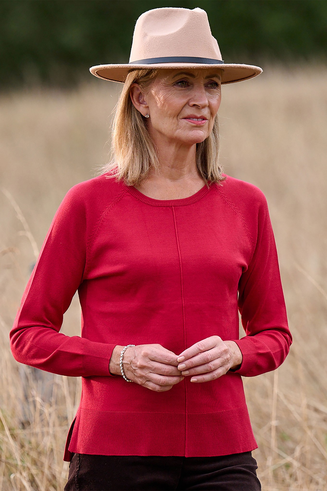 Sunday Edia Soft Knit Jumper Rose Red 44