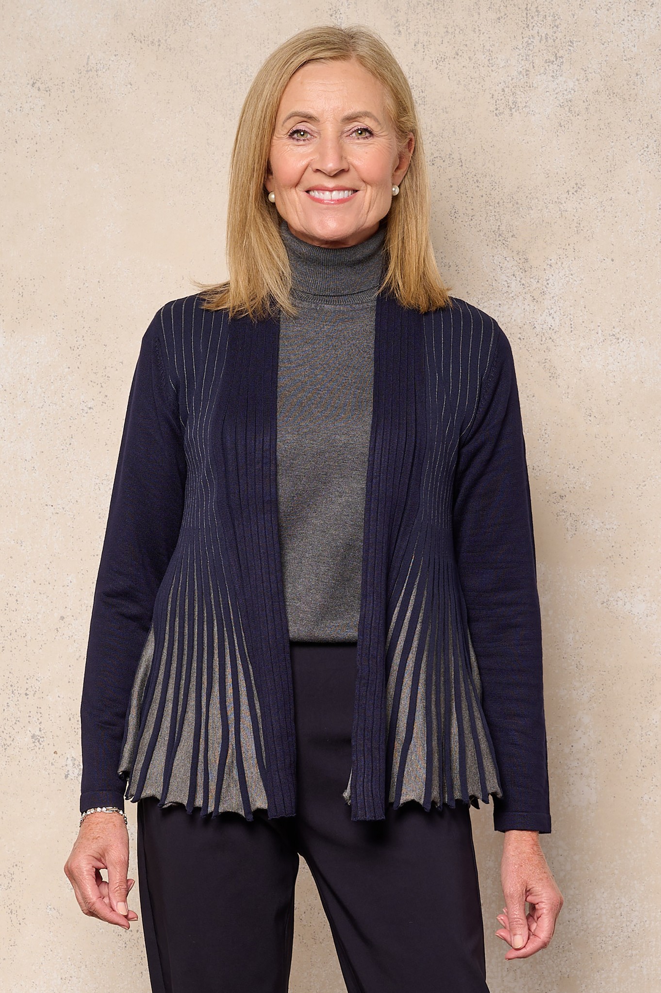 Sunday Vega Fluted Cardigan Indigo Blue 67