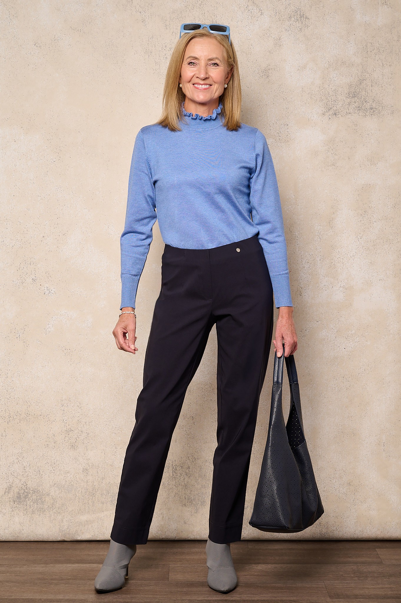 Robell Marie Full Length Trouser Navy 69