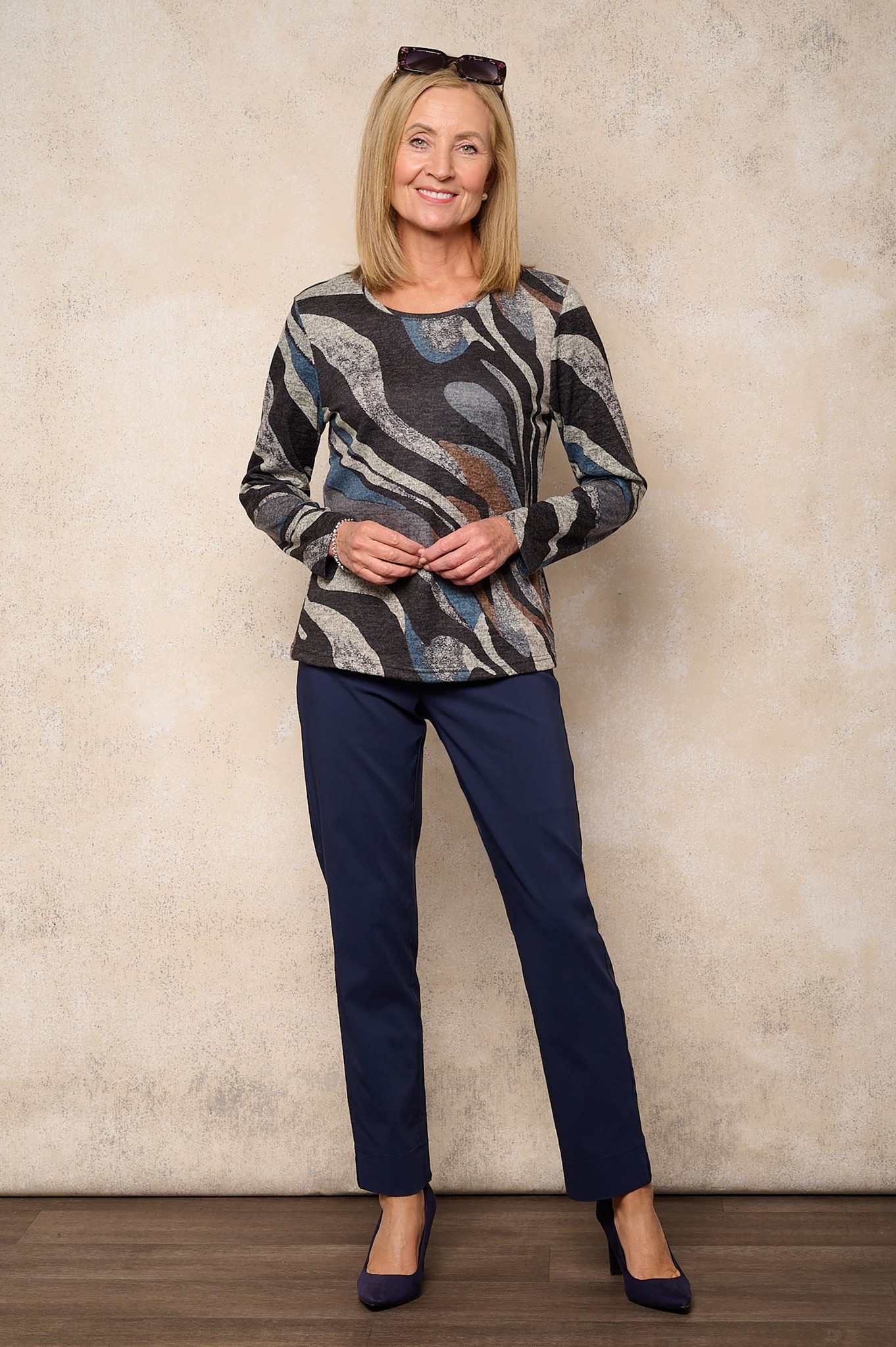 Robell Marie Petite Trousers Light Navy 77