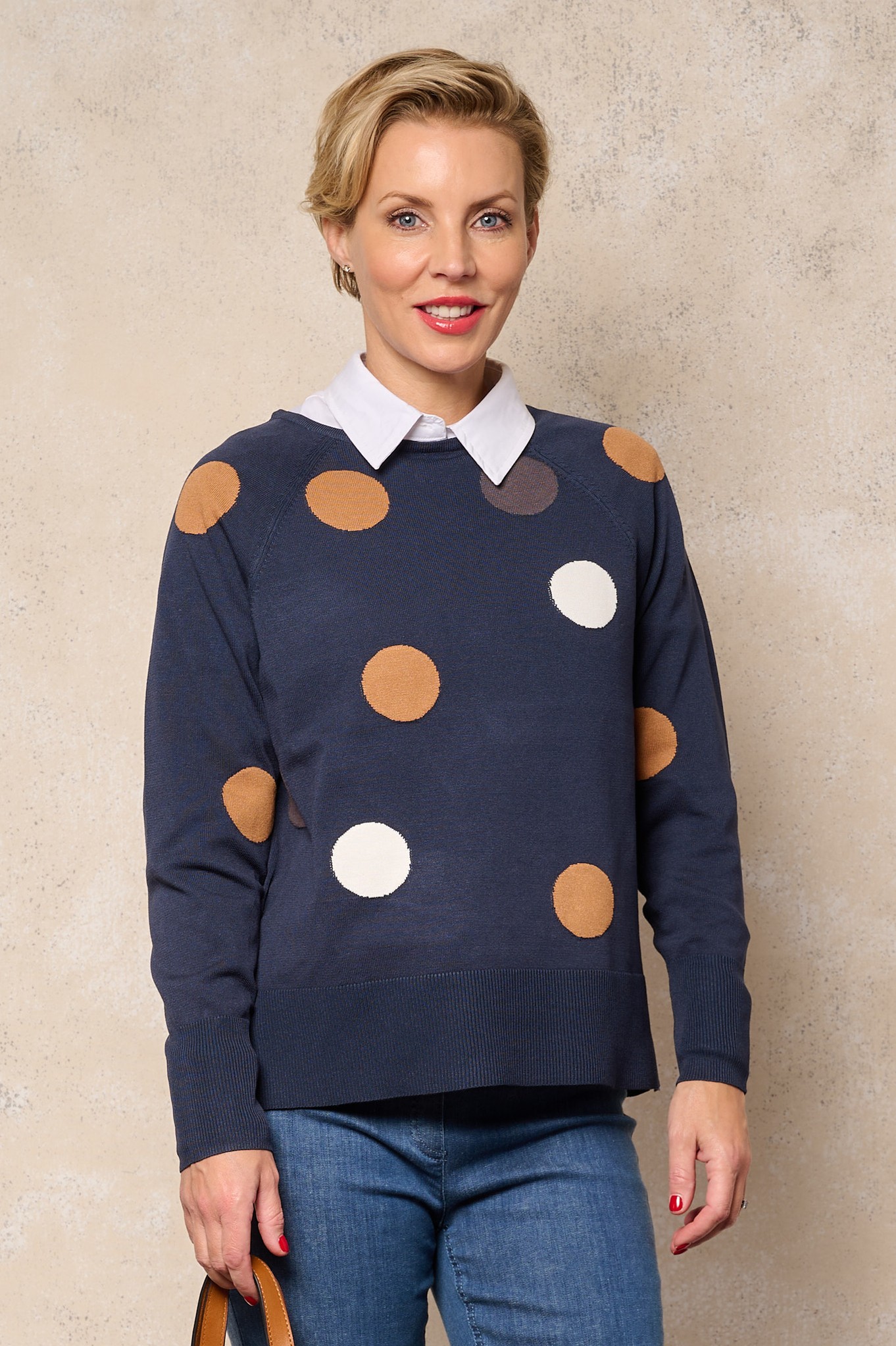 Sunday Aylin Dot Knit Jumper French Navy 681