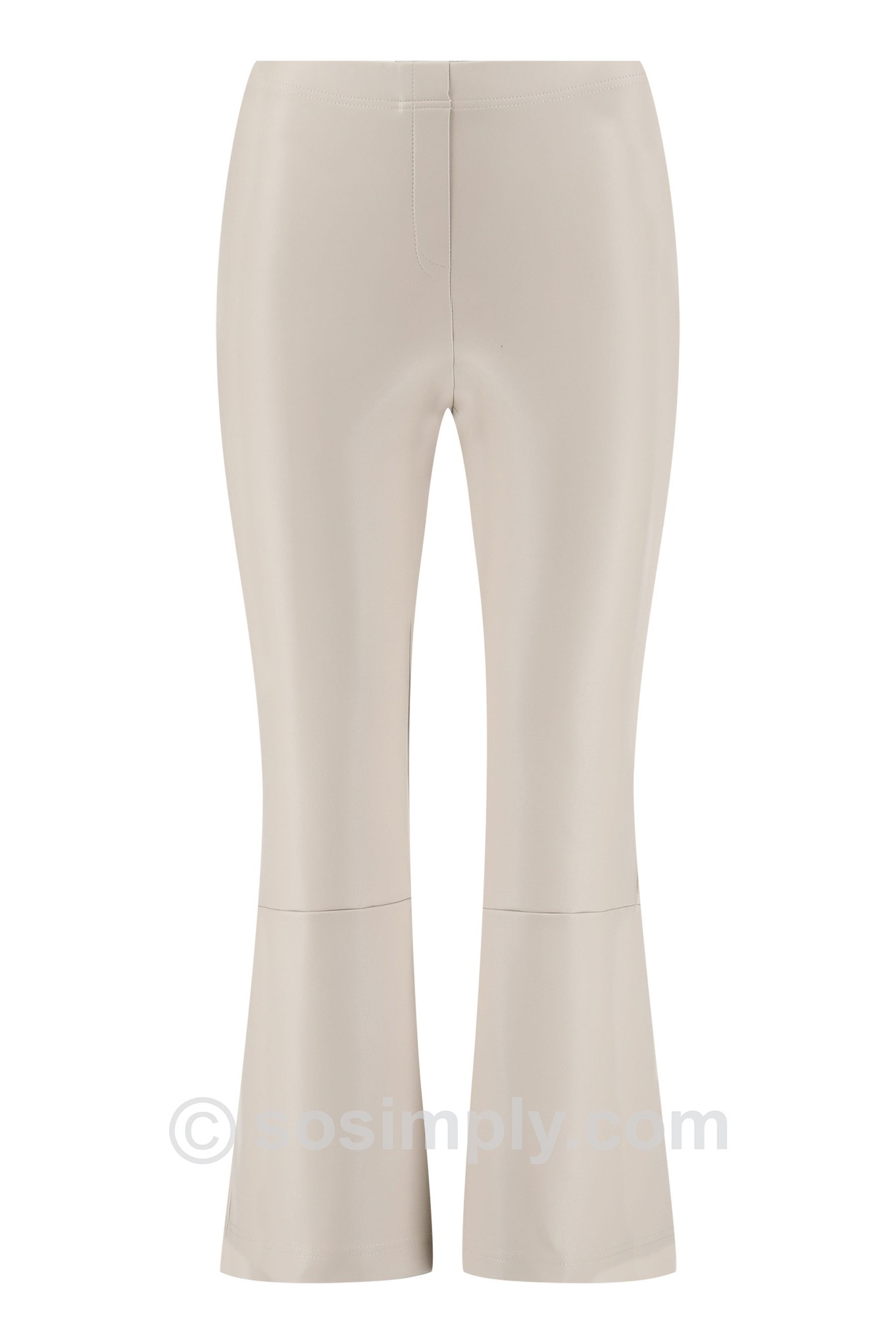 Joella 09 Faux Leather Kick Flare Ankle Grazers Oyster Beige 14