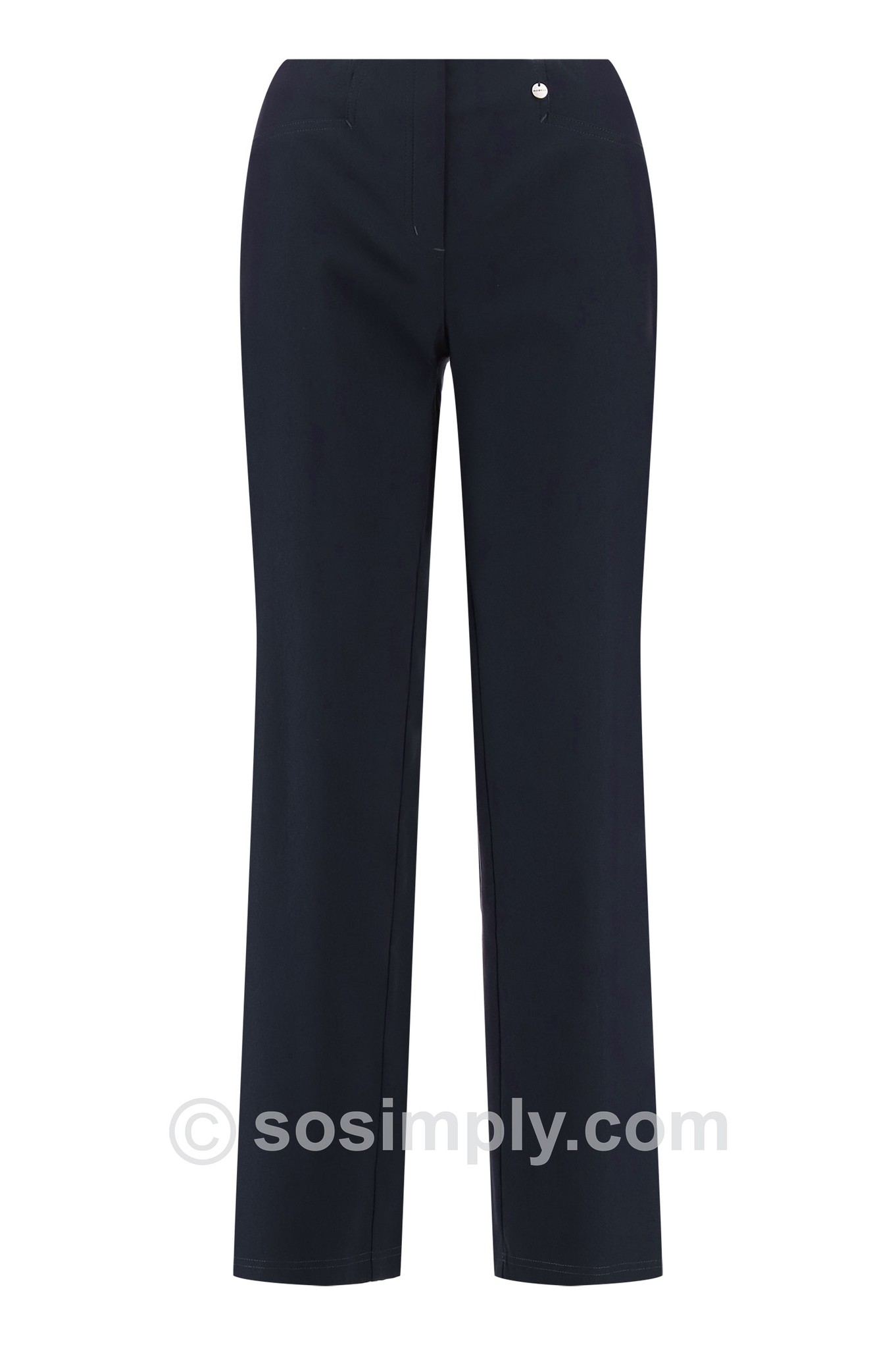 Robell Efi Wide Leg Winter Weight Trousers Navy 69
