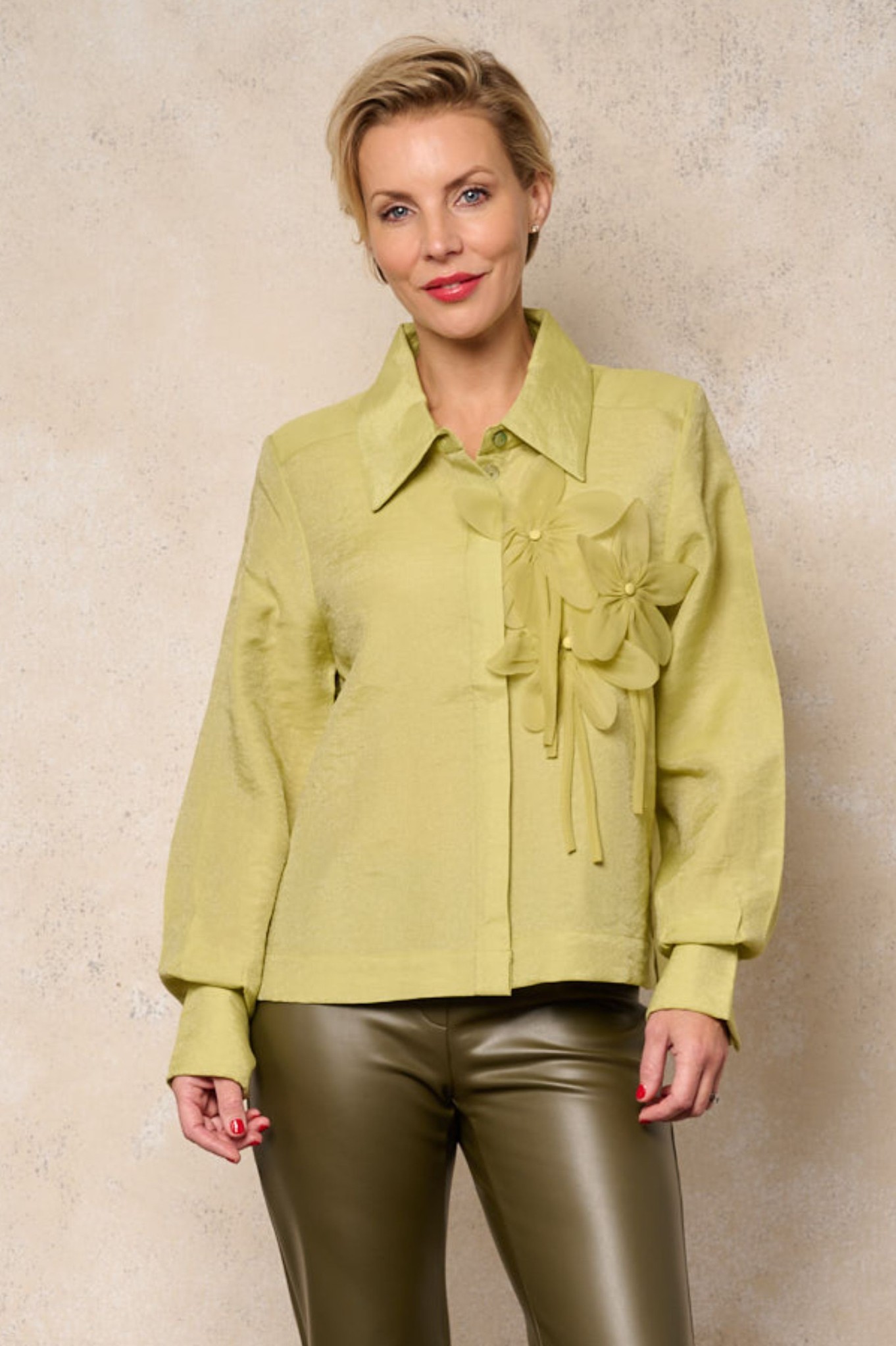 Noen Madia Flower Shirt Winter Lime 82