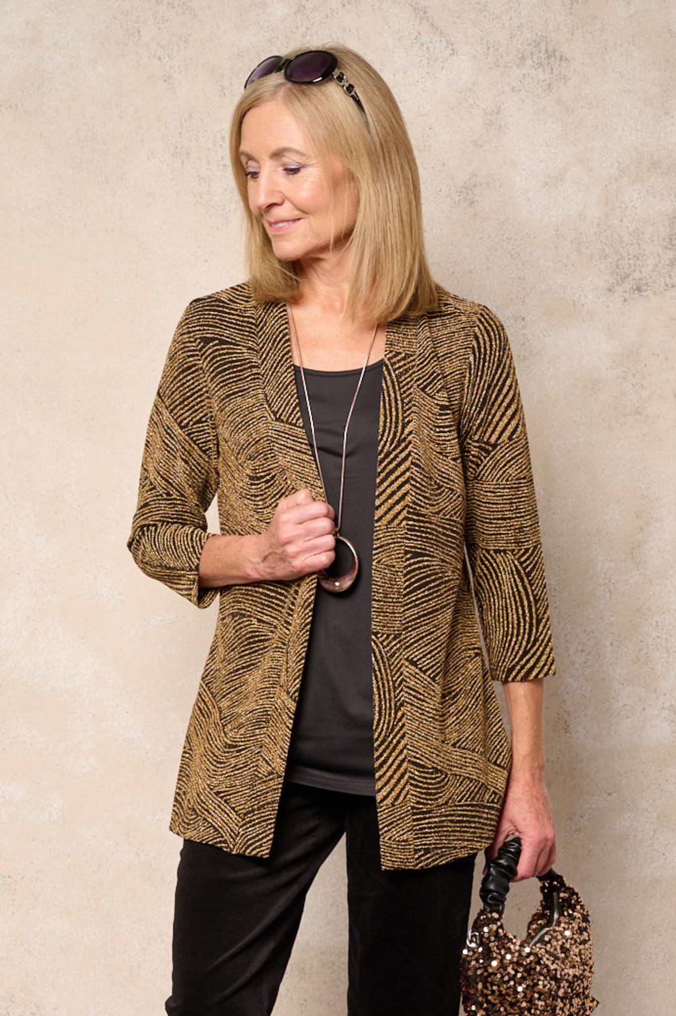 Habella Jette Metallic Jacket Metallic Gold 14