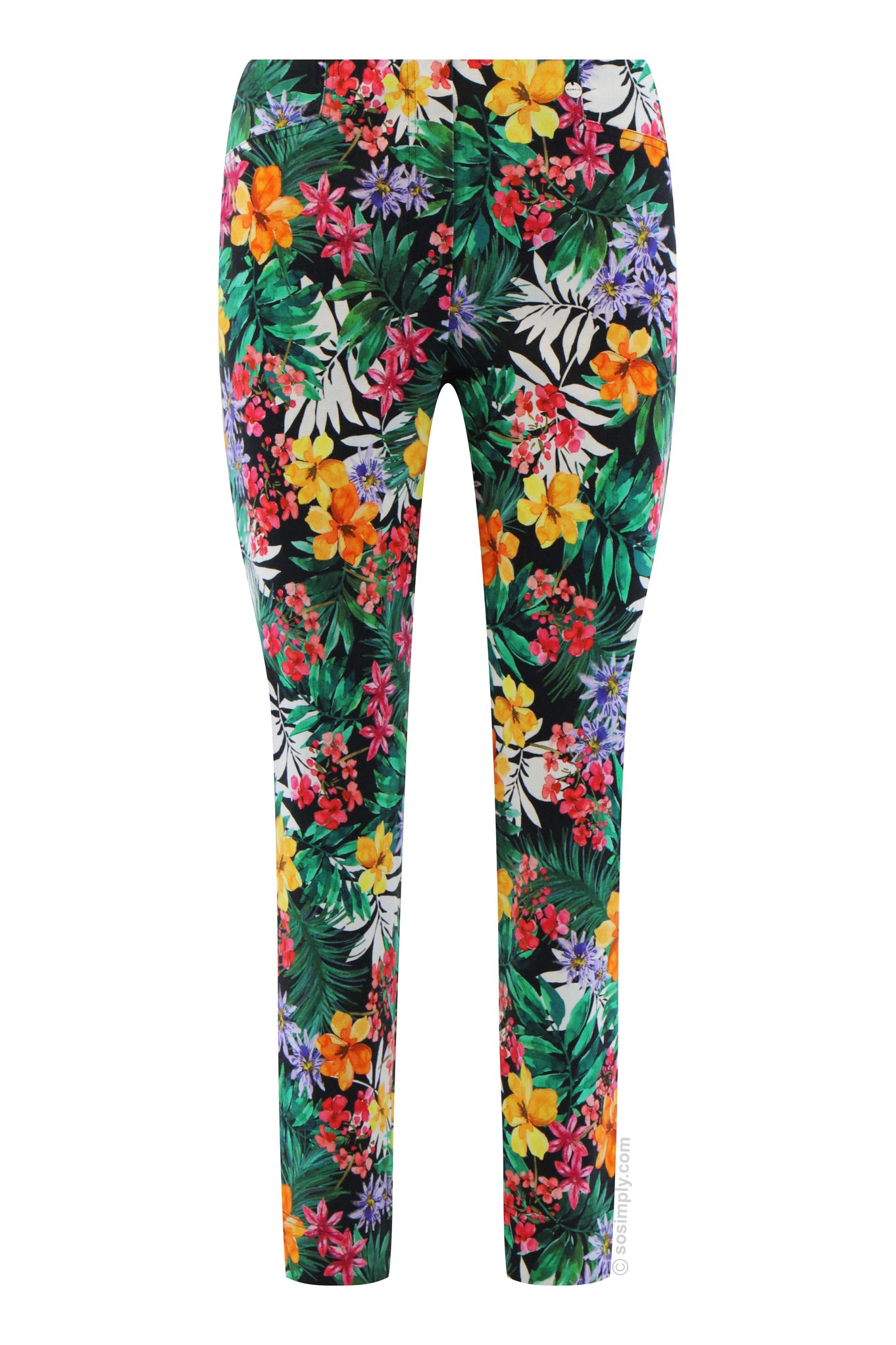 Robell Rose 09 Jungle Tropic Ankle Grazer Black Pattern 90