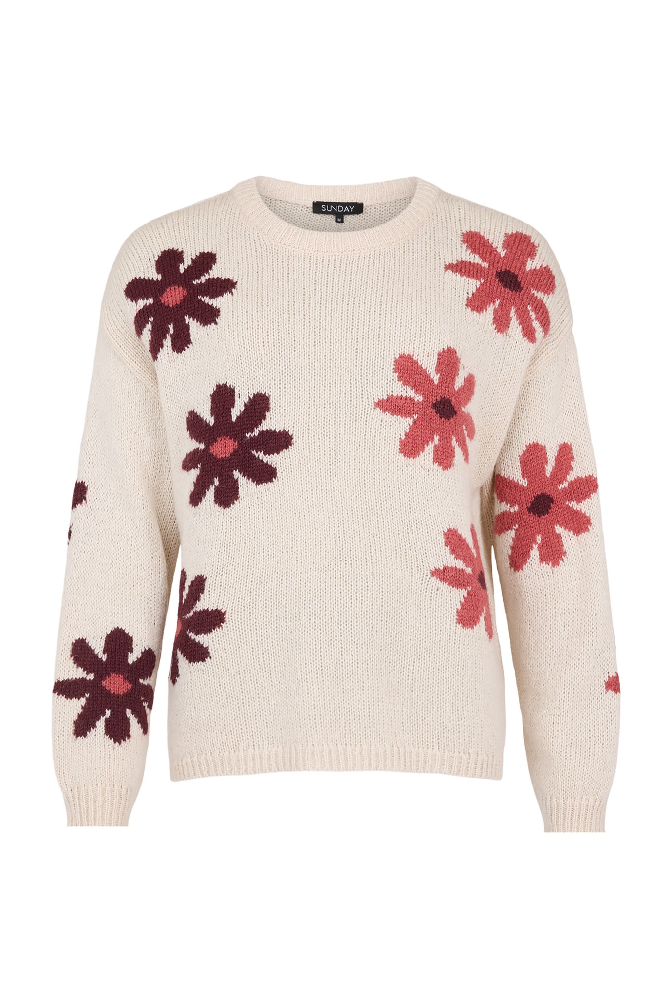 Sunday Aveline Flower Knit Jumper Off White Cream 1211