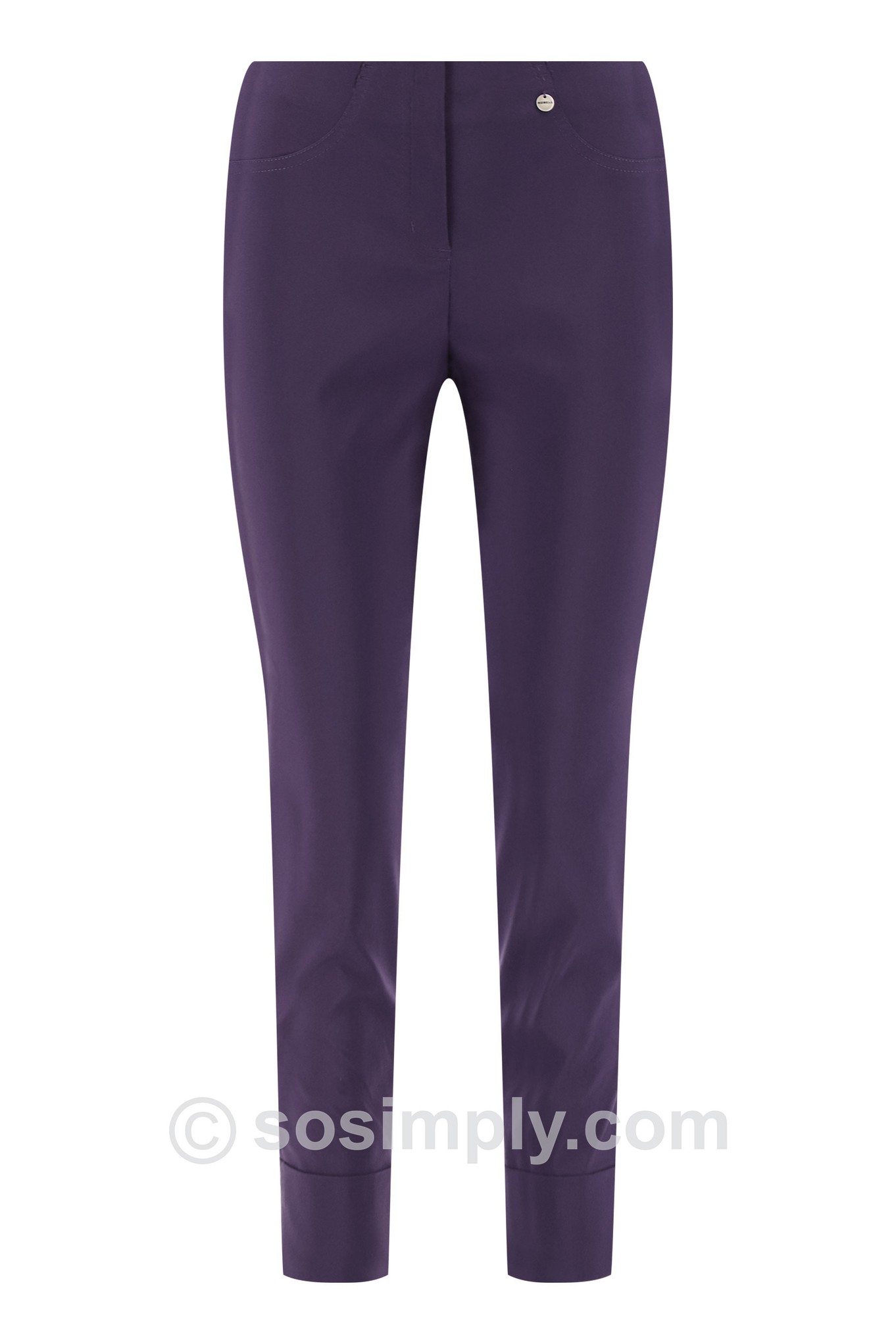 Robell Bella 09 Fleece Lined Trousers Spiced Plum 583