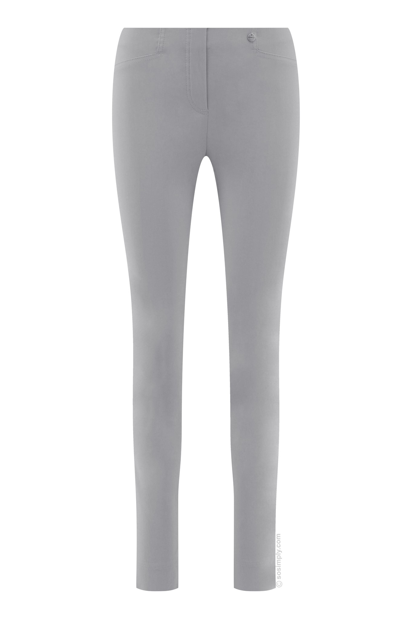 Robell Rose Full-Length Trousers Light Grey 920