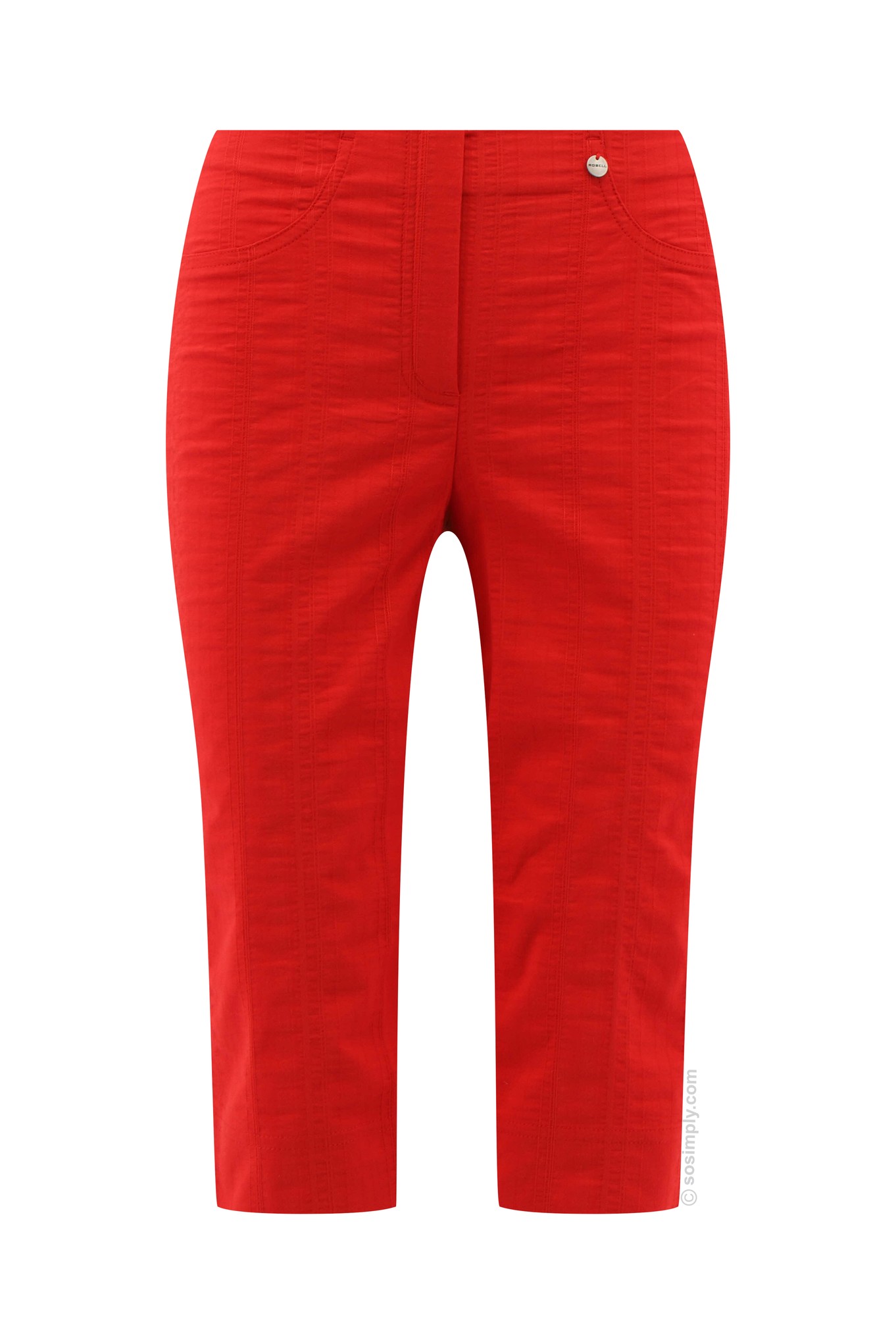 Robell Bella 05 Seersucker Shorts Red 40