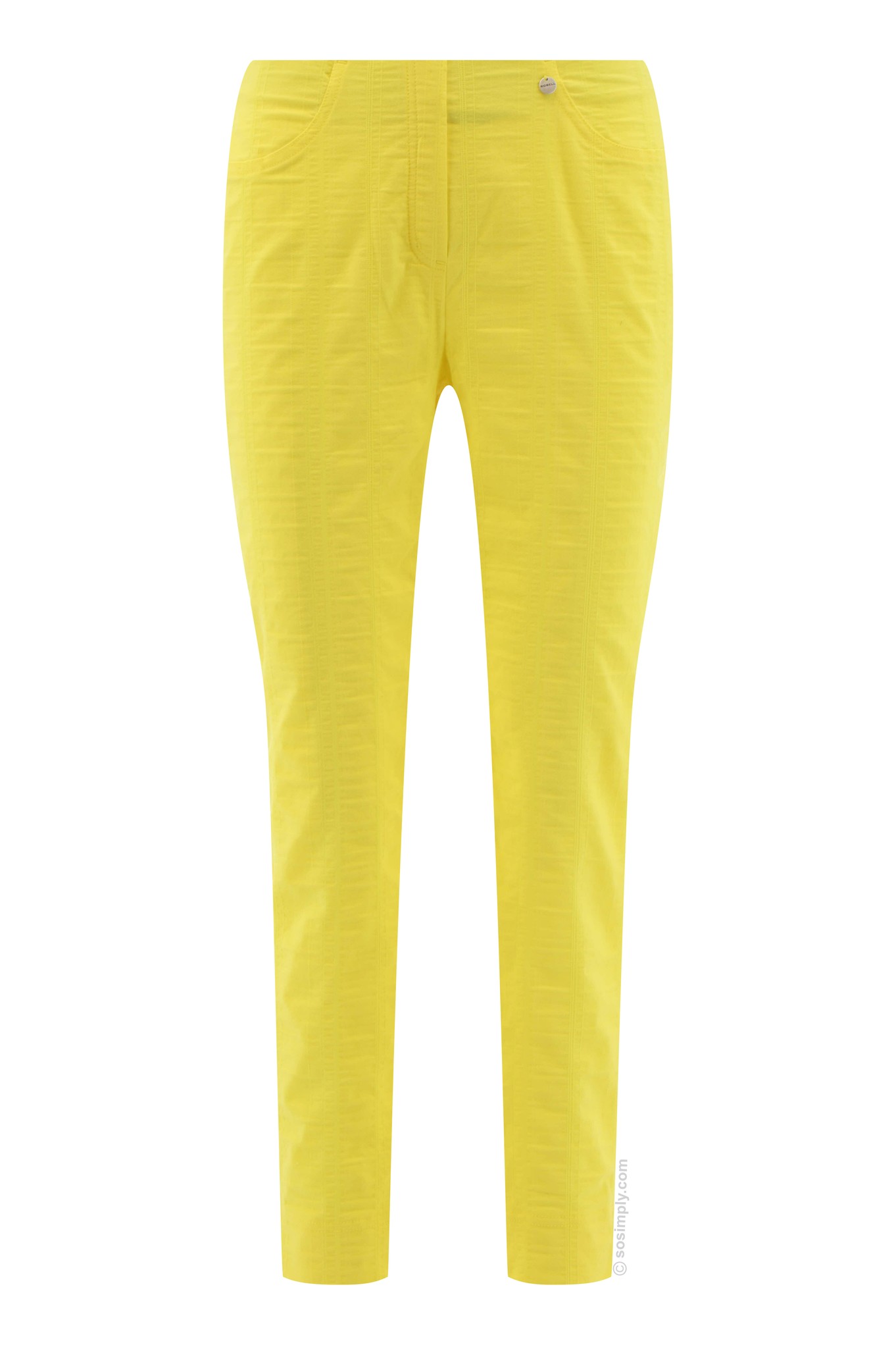 Robell Bella 09 Seersucker Ankle Grazers Corn Yellow 23