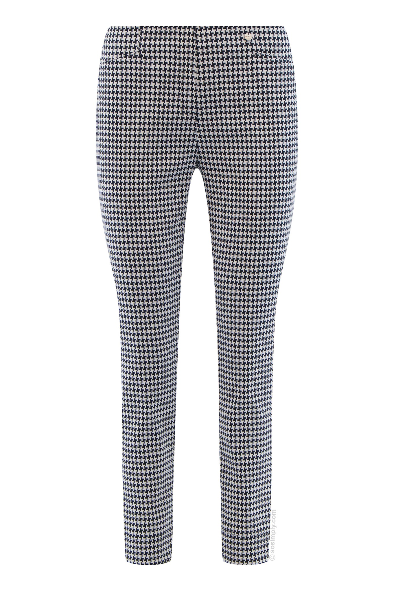 Robell Rose 09 Houndstooth Ankle Grazer Navy 69