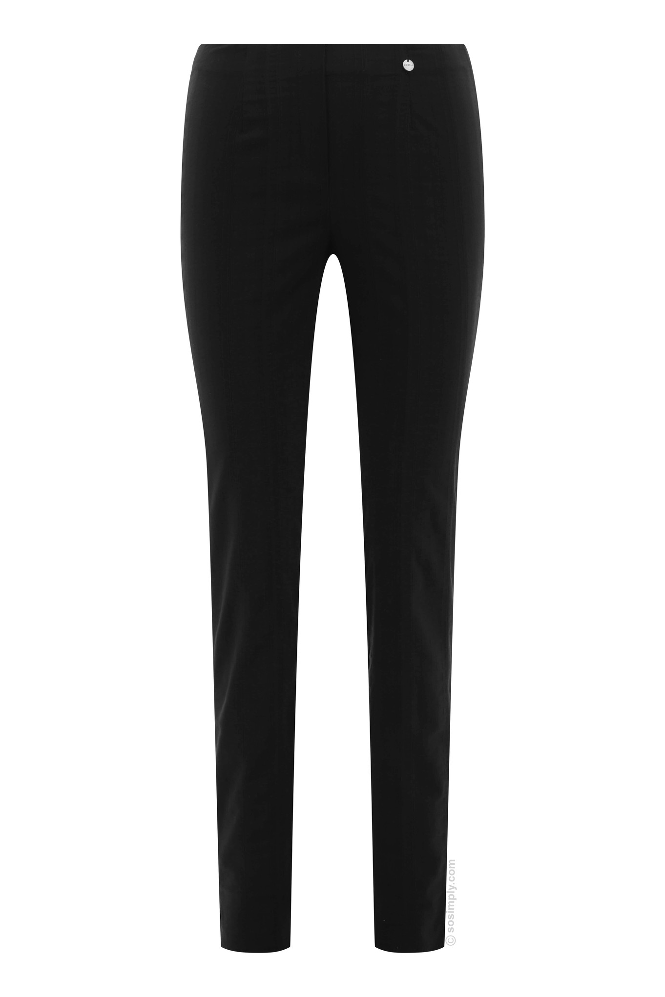 Robell Marie F/L Seersucker Trouser Black 90