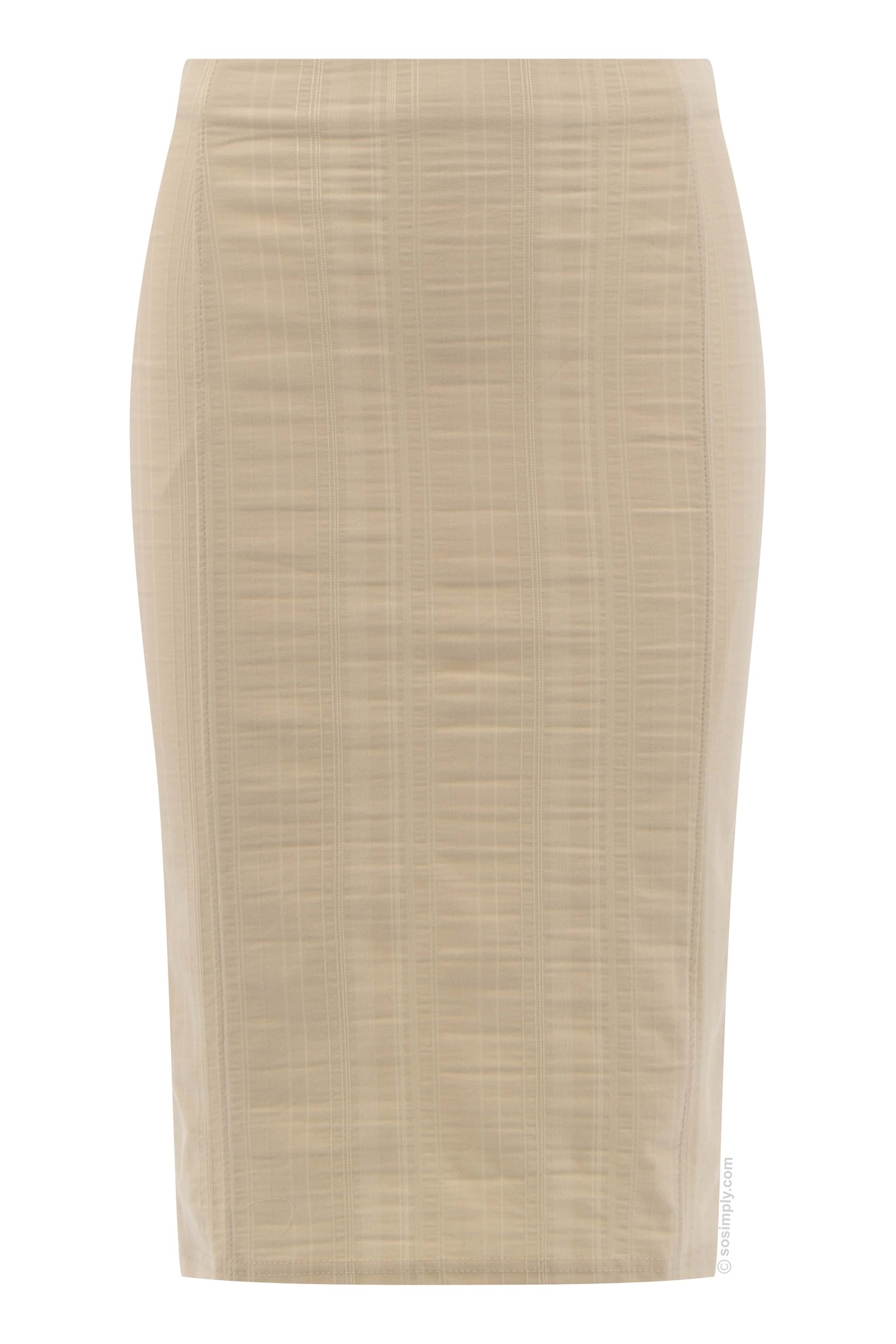 Robell Christy Seersucker Skirt Beige 14