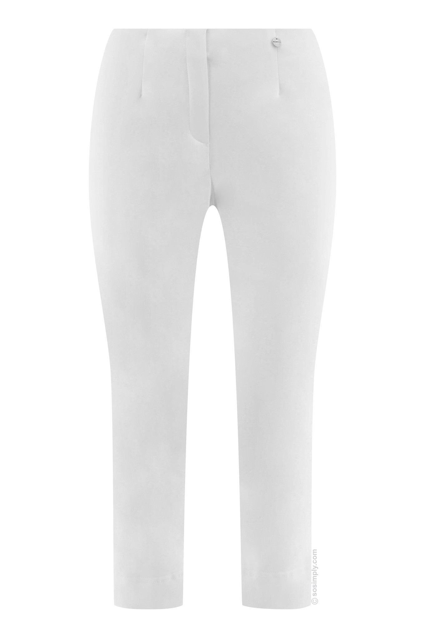 Robell Marie 07 Cotton Luster Stretch Crops White 10