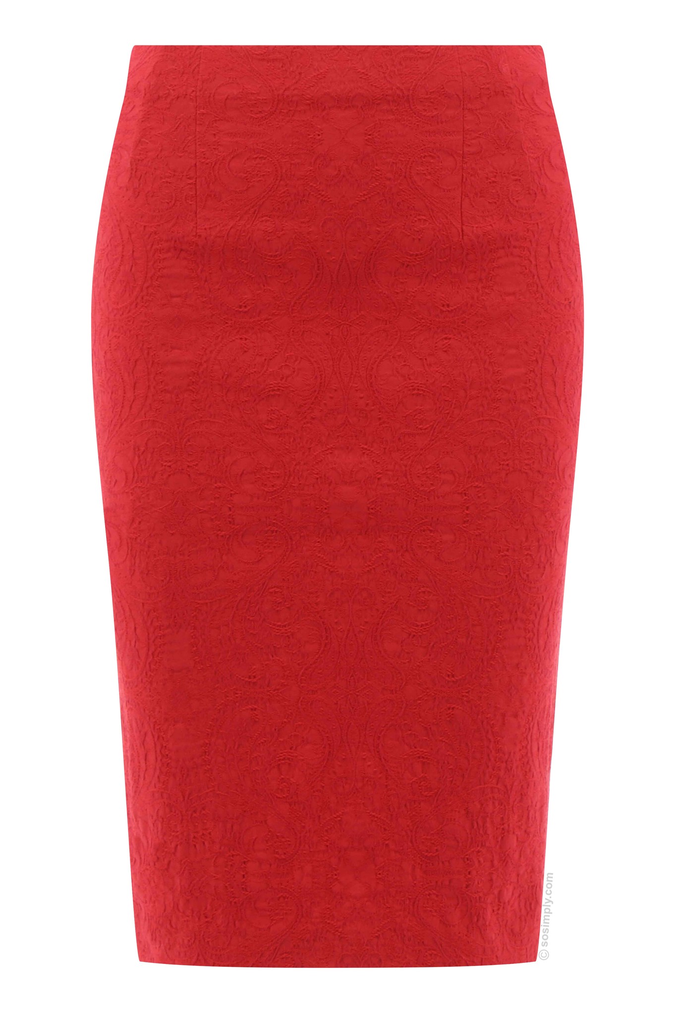 Robell Christy Jacquard Skirt Red 40