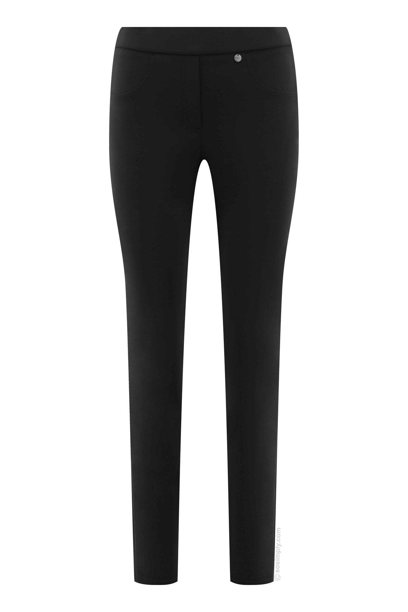 Robell Bella Ponte Jersey Petite Trouser Black 90