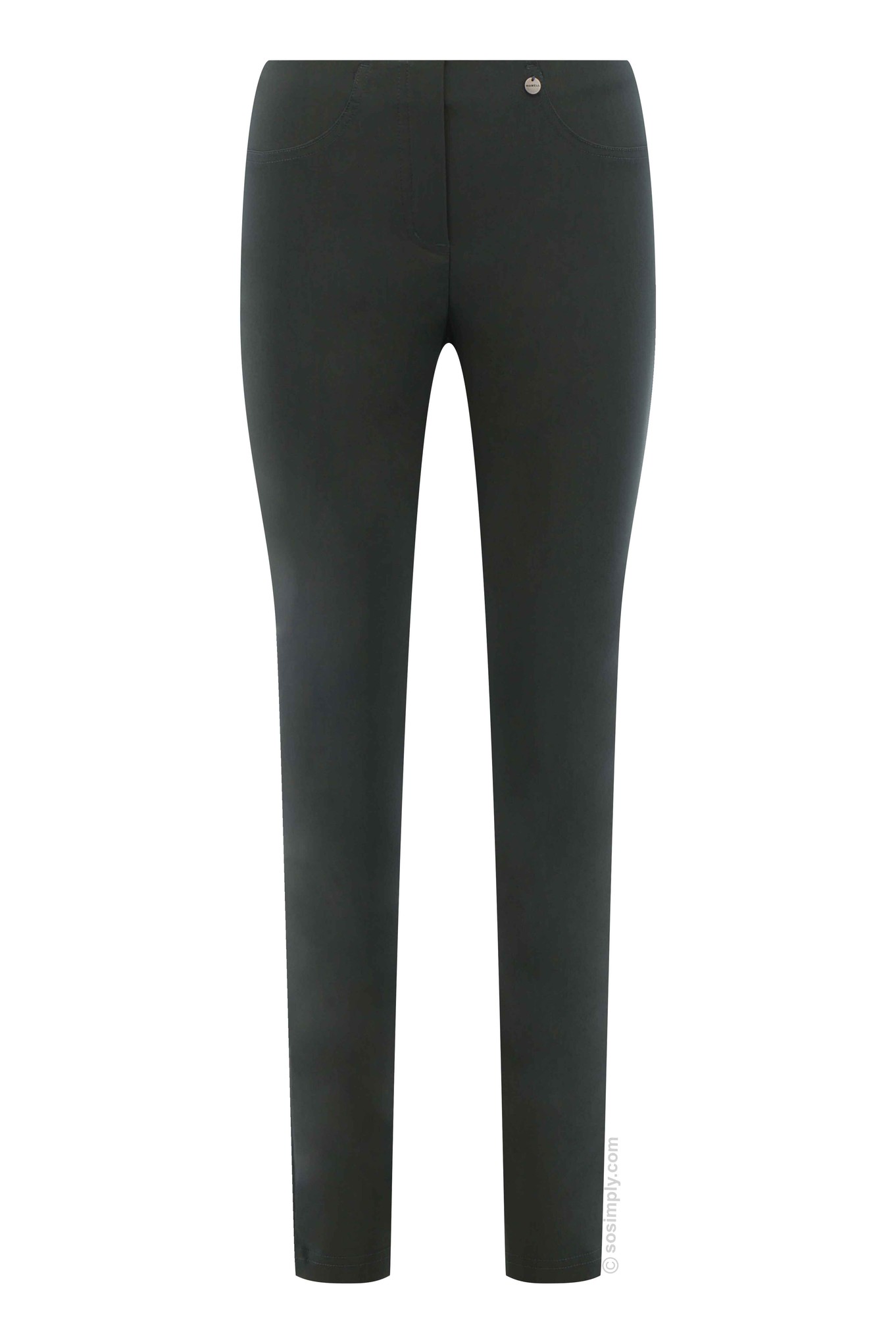 Robell Bella Full Length Trouser Forest Green 187