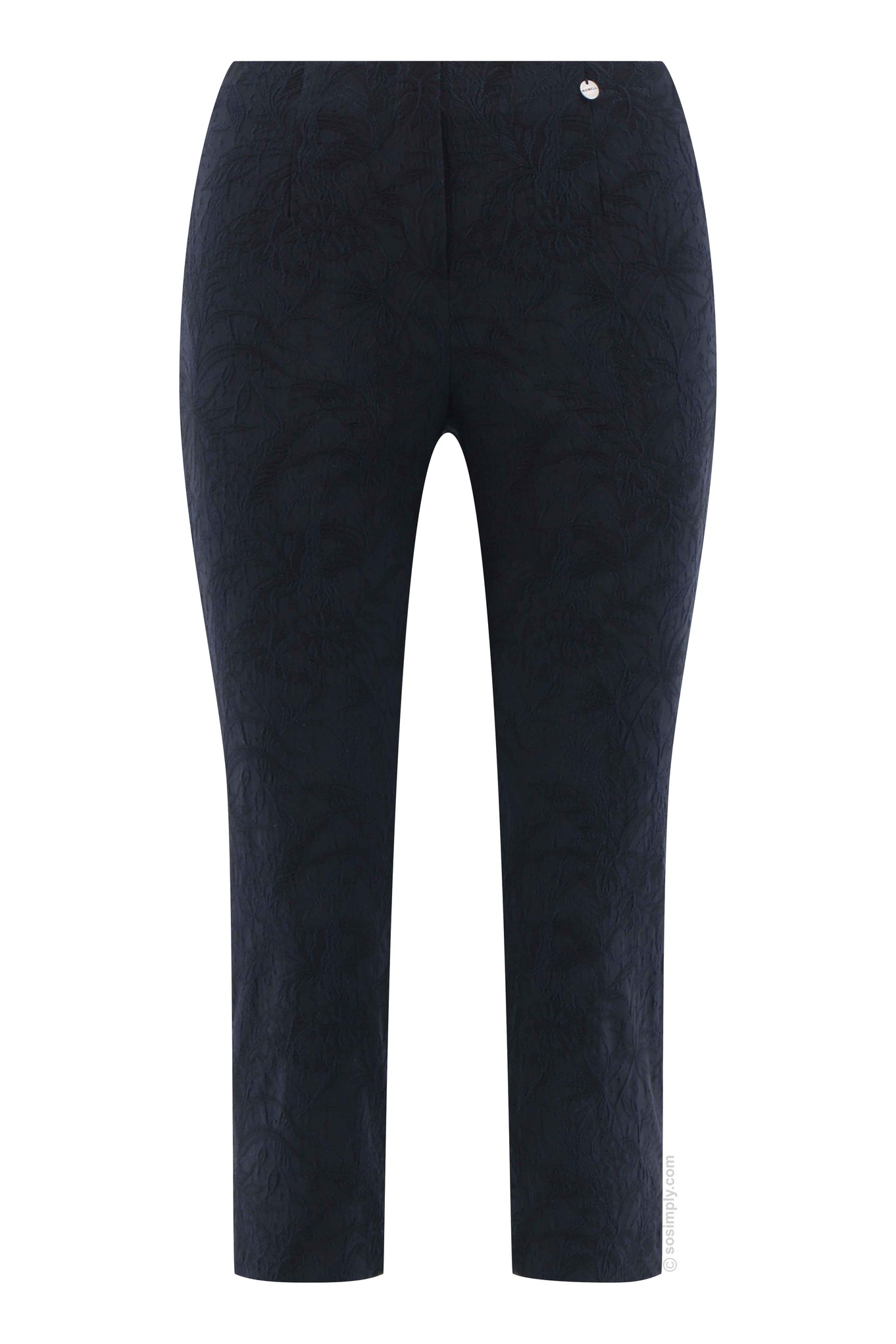 Robell Marie 07 Jacquard Crop Navy 69