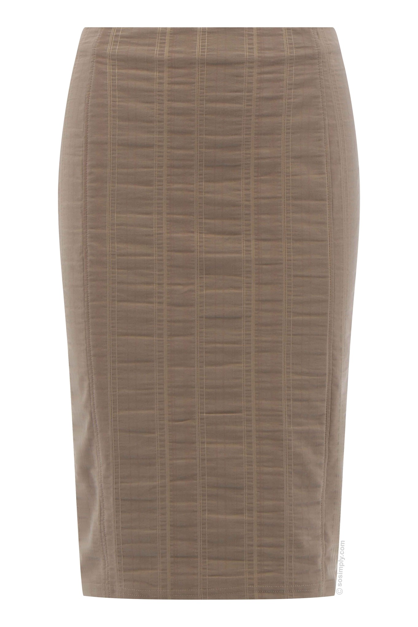 Robell Christy Seersucker Skirt Taupe 18