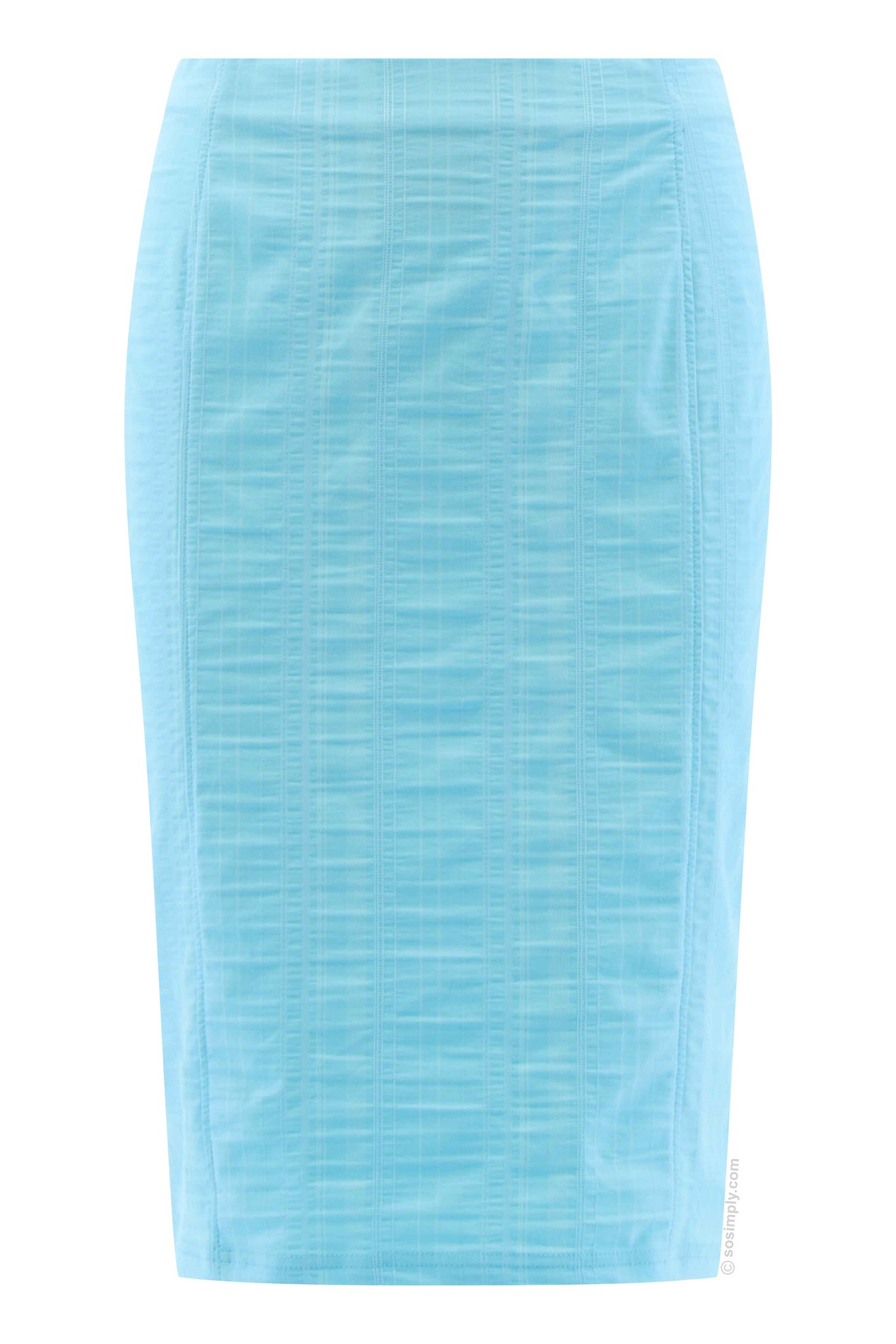 Robell Christy Seersucker Skirt Pacific Turquoise 750