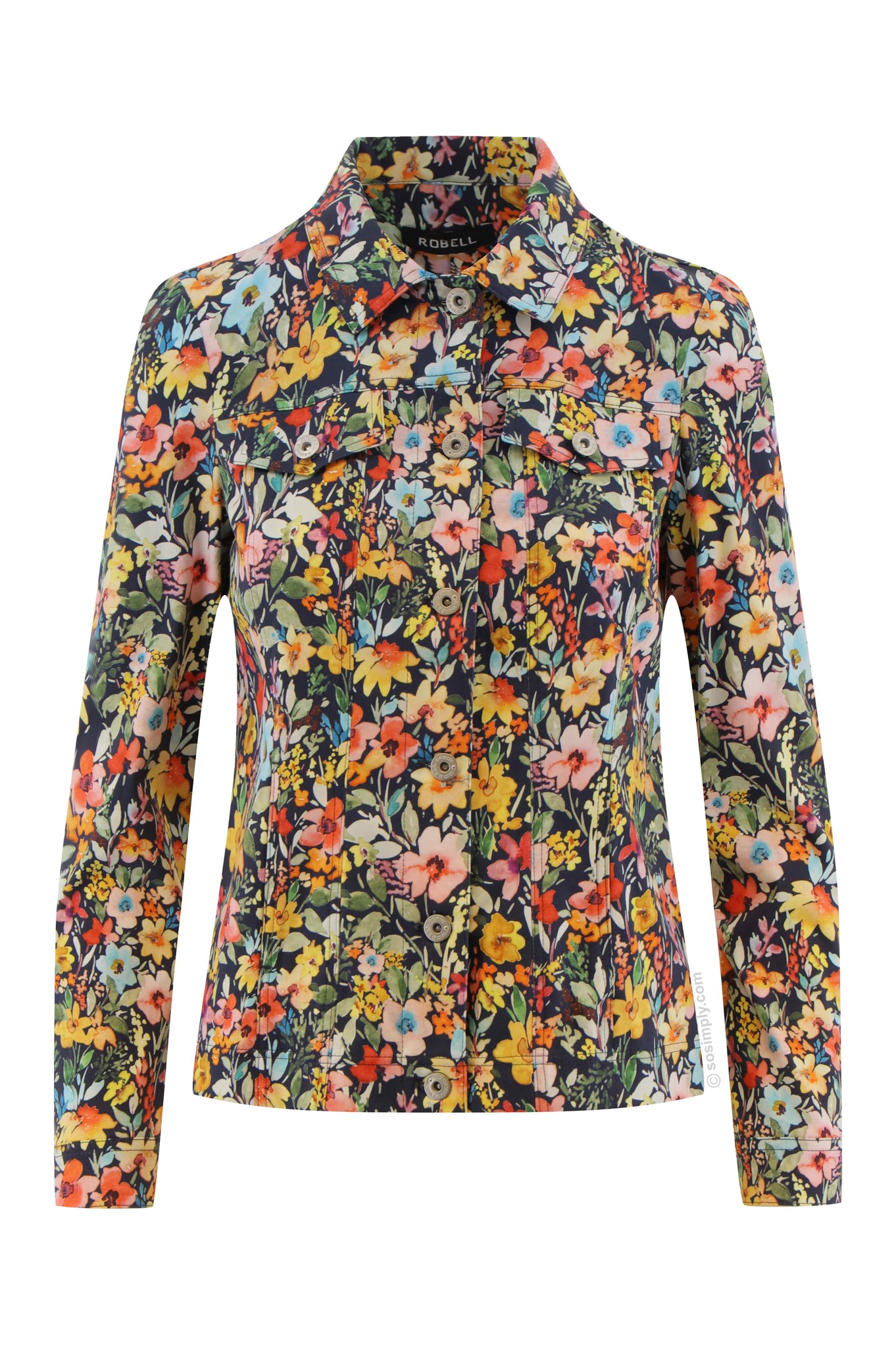 Robell Floral Frenzy Happy Jacket Navy 69