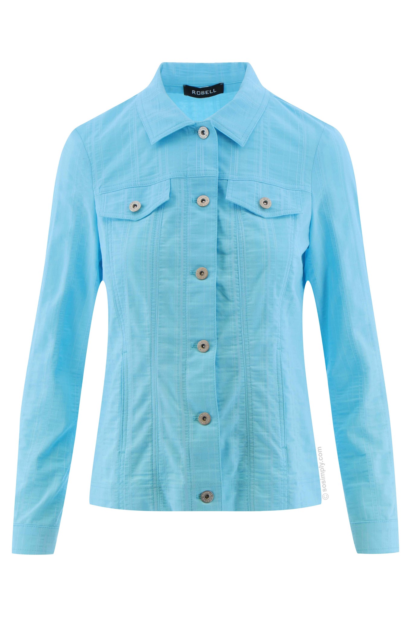 Robell Seersucker Happy Jacket Pacific Turquoise 750