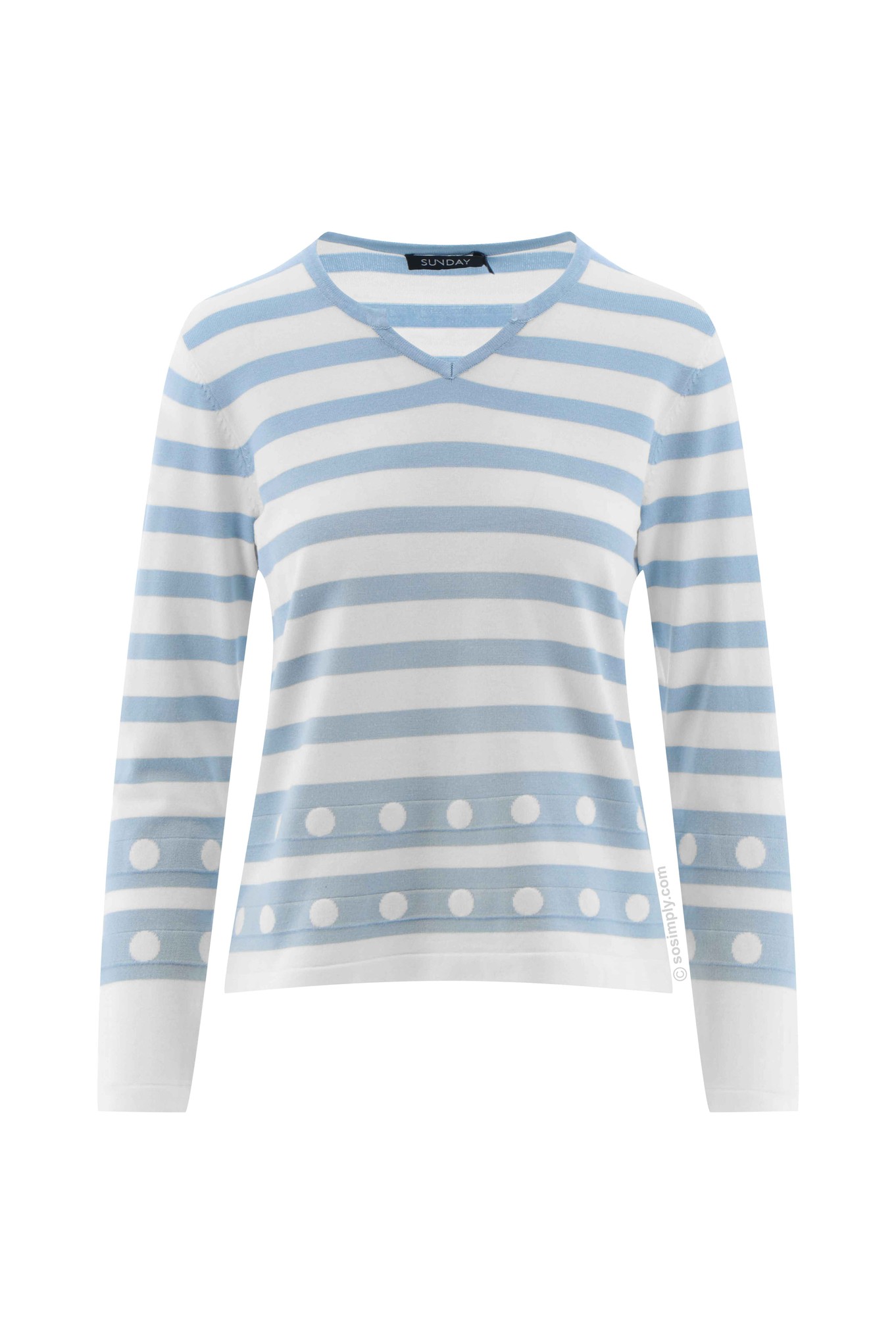 Sunday Sophie Stripe Jumper Light Blue 61