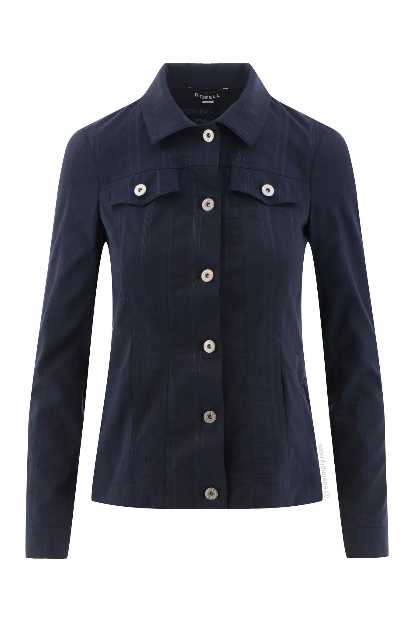 Robell Seersucker Happy Jacket Navy 69
