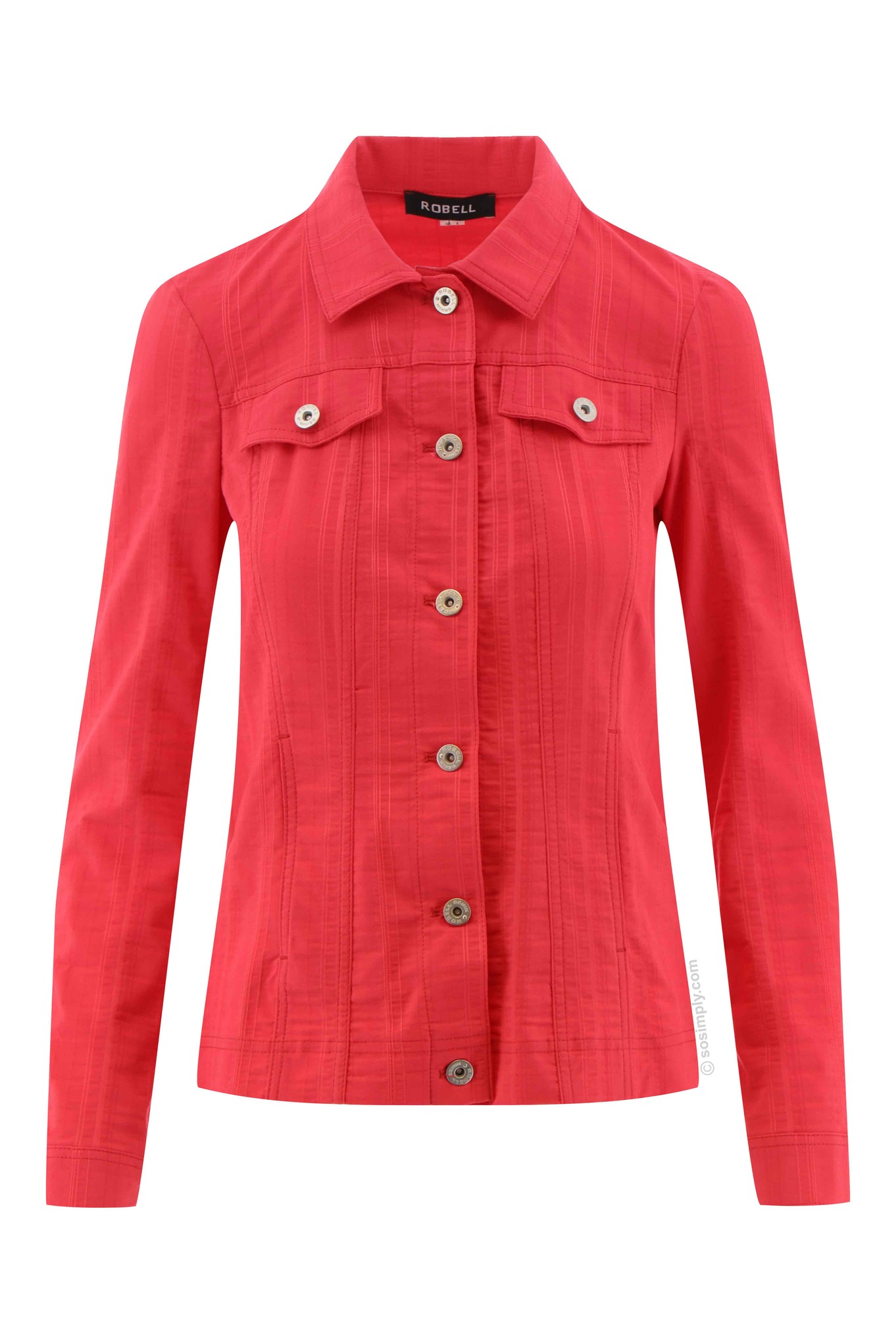 Robell Seersucker Happy Jacket Rosa Red 461
