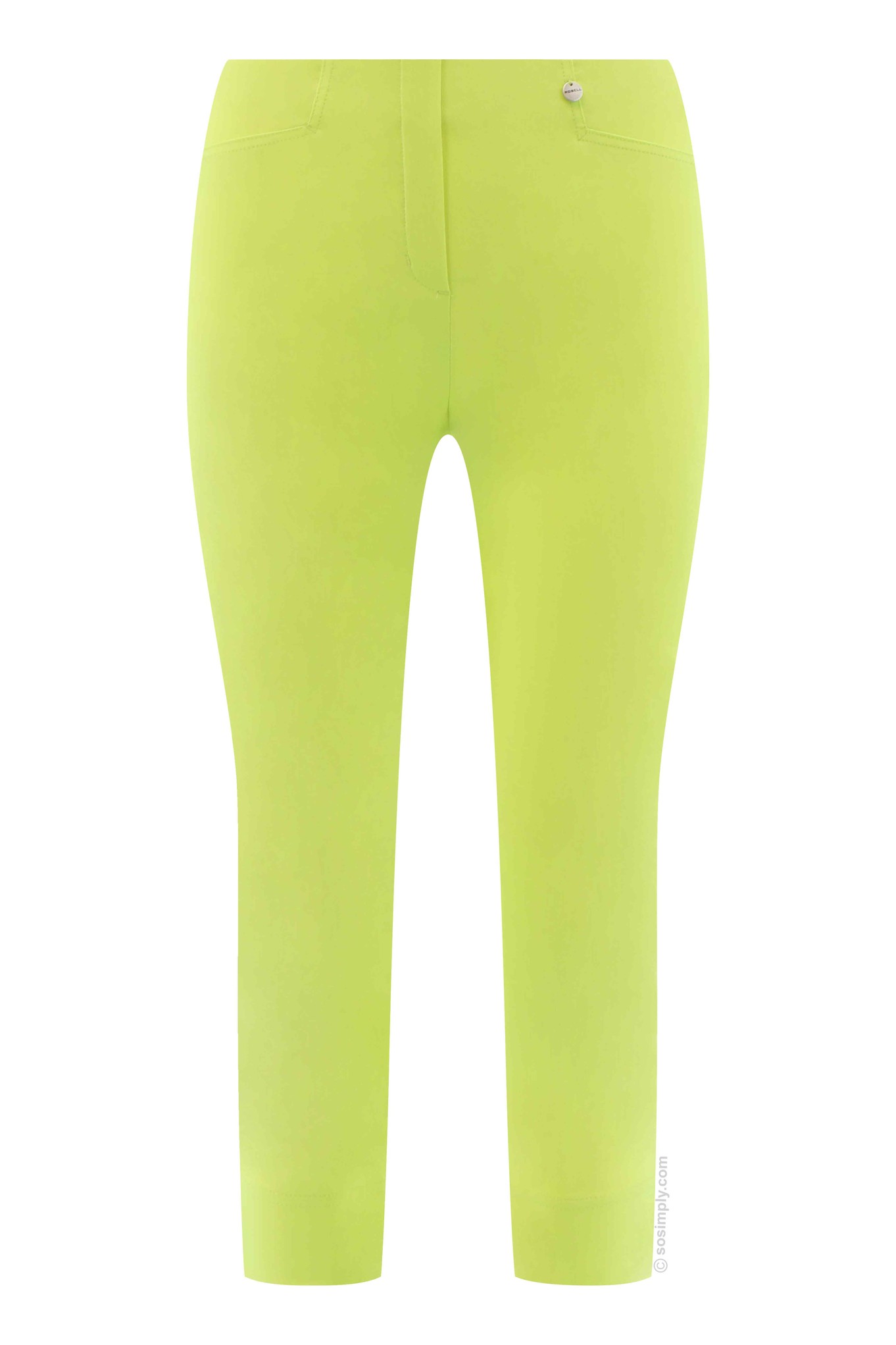 Robell Rose 07 Cropped Trousers Limeade 825