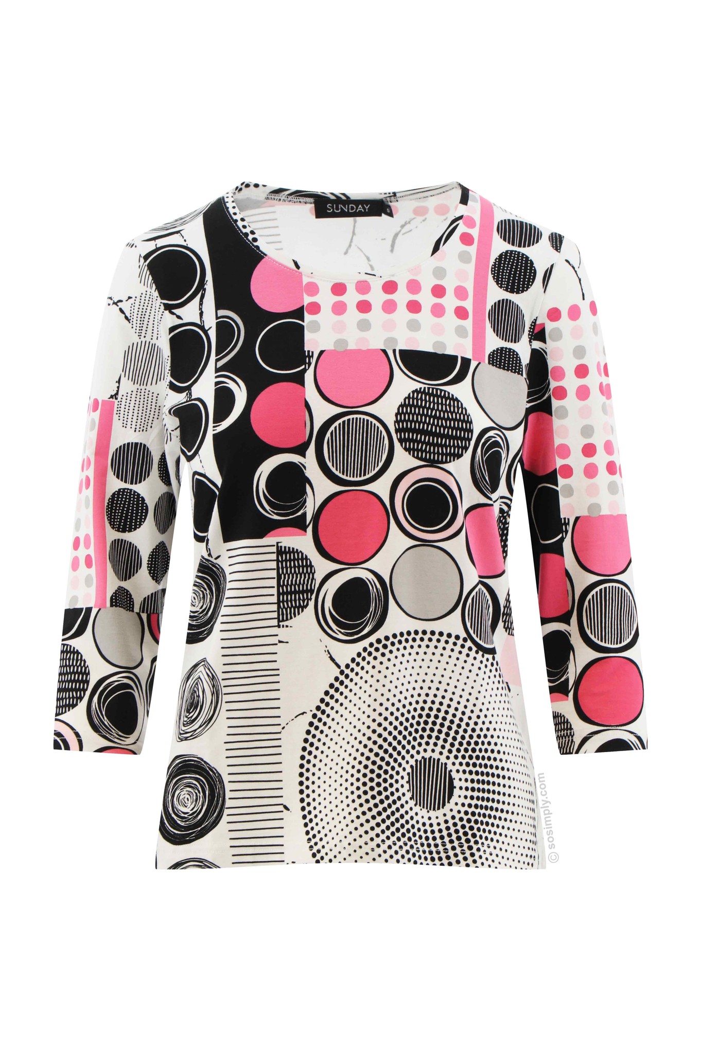 Sunday Dolly Abstract Top Pink 45