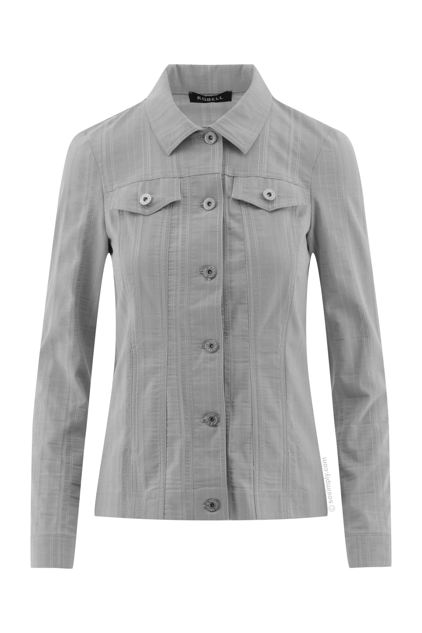 Robell Seersucker Happy Jacket Light Grey 920