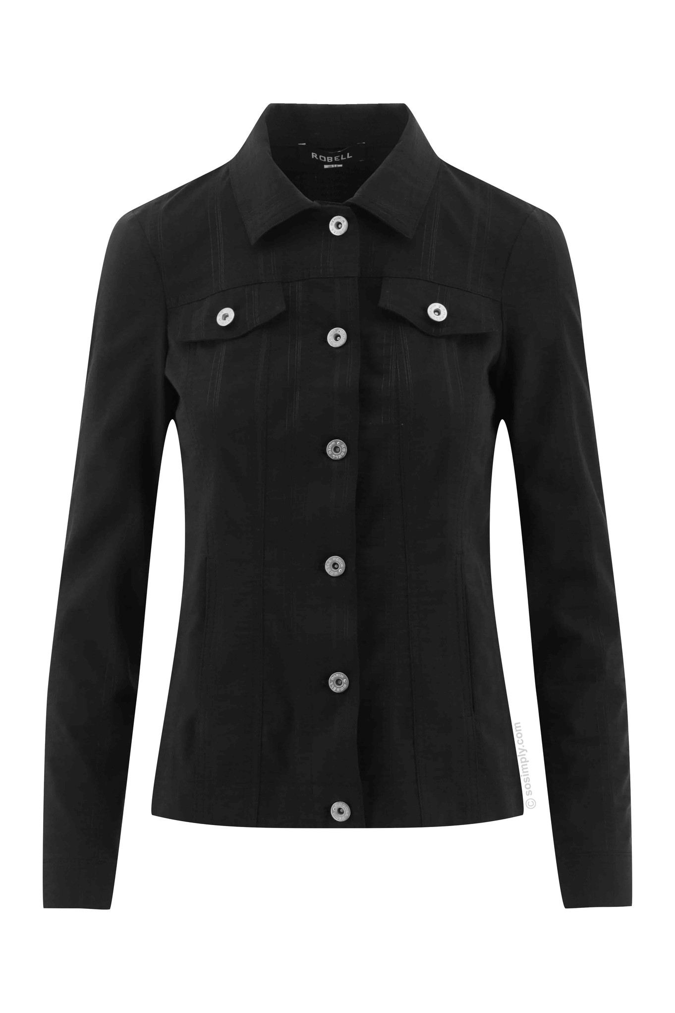 Robell Seersucker Happy Jacket Black 90
