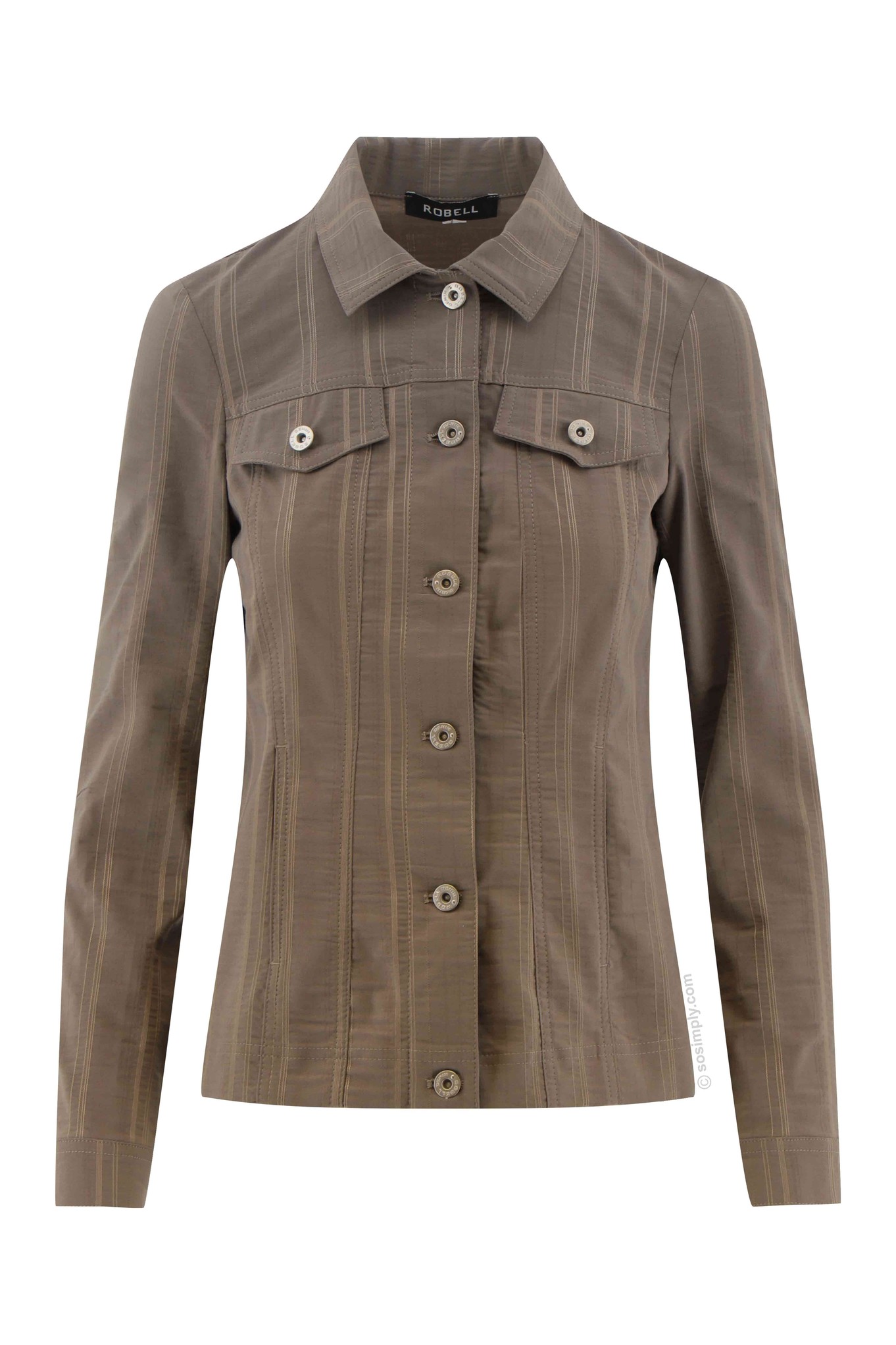 Robell Seersucker Happy Jacket Taupe 18