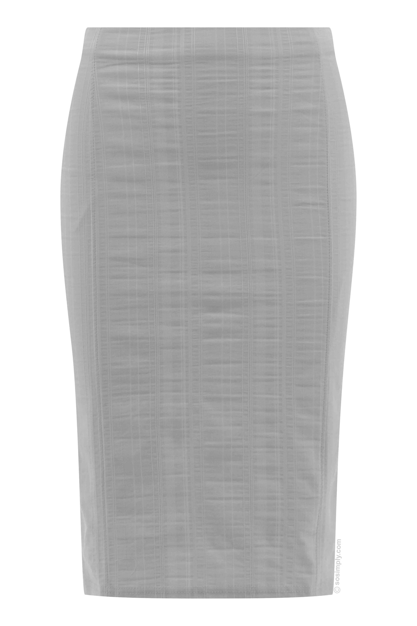 Robell Christy Seersucker Skirt Light Grey 920