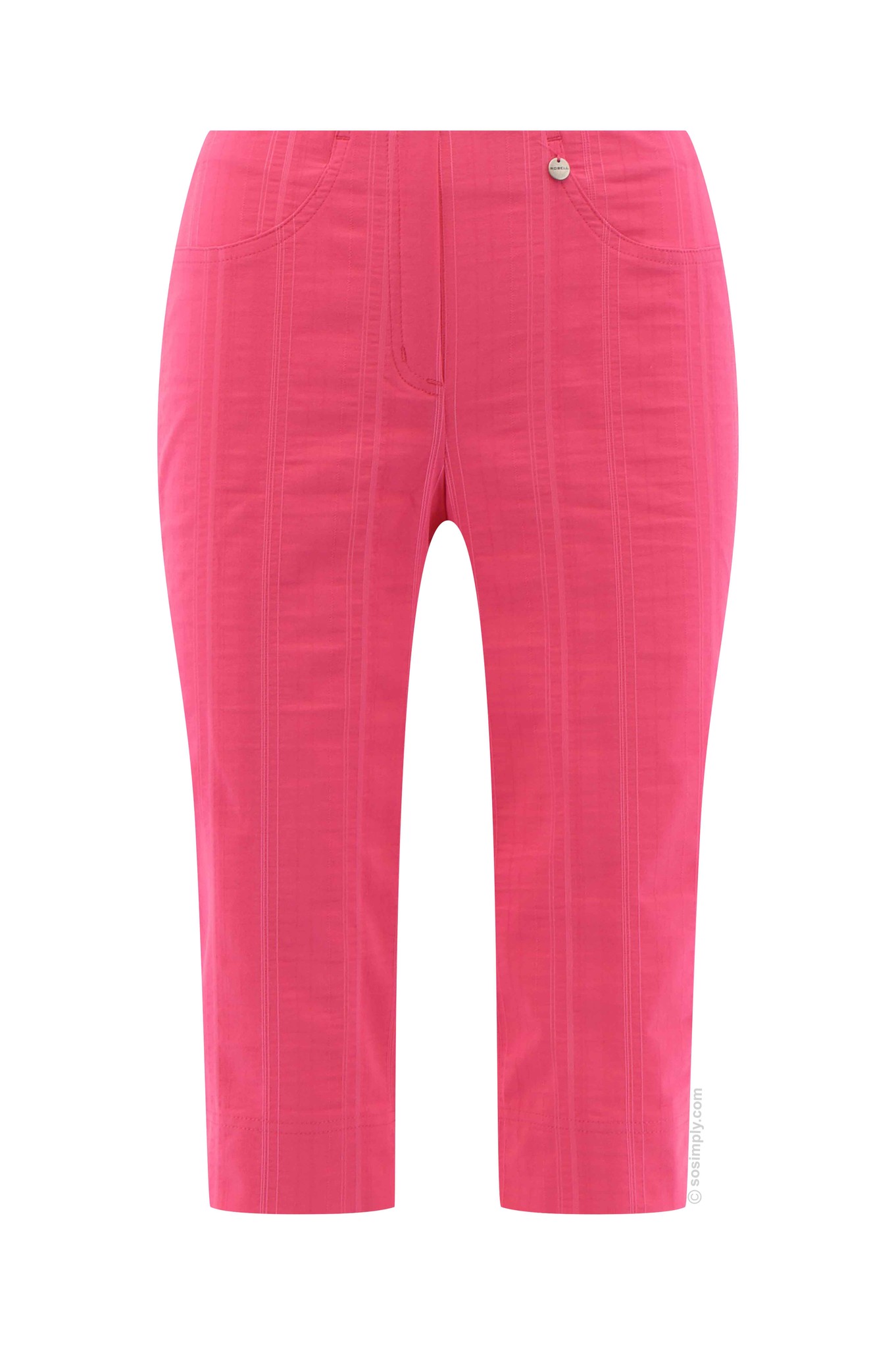 Robell Bella 05 Seersucker Shorts Raspberry Rose 43