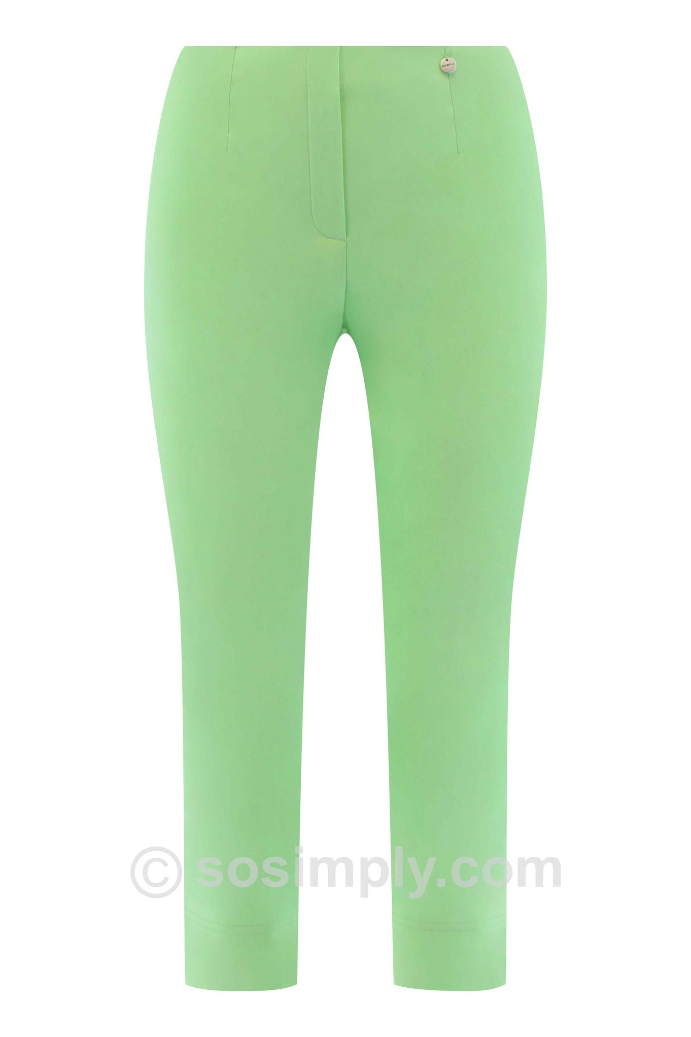 Robell Marie 07 Crop Trouser Pistachio Green 812