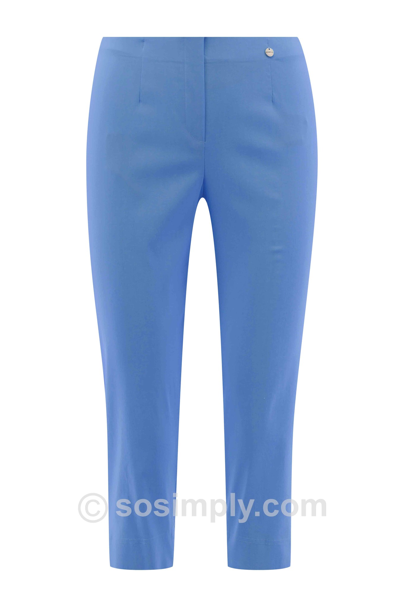 Robell Marie 07 Crop Trouser Azure Blue 600