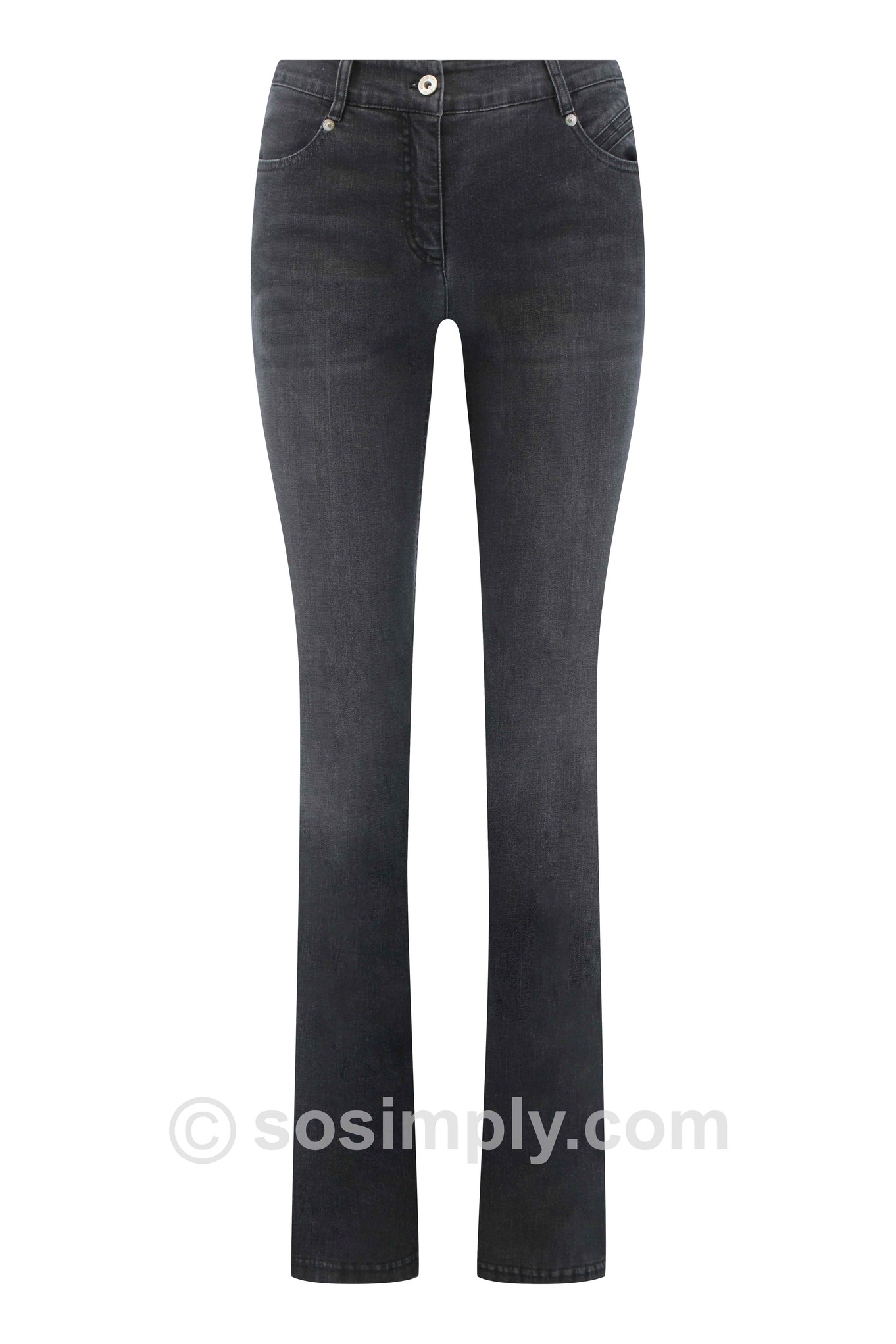 Robell Joella Vintage Slim Fit Flare Jean Black 90