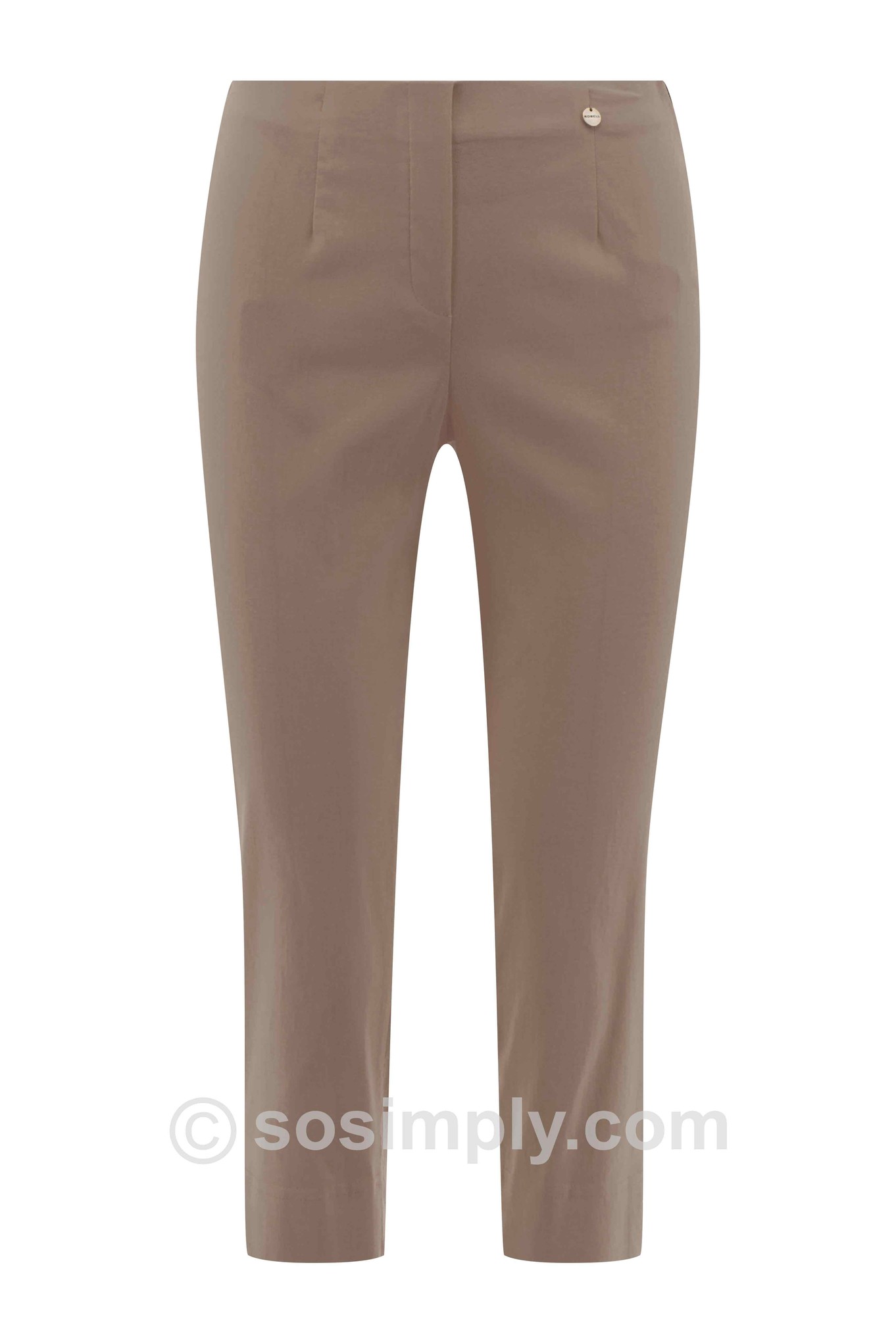 Robell Marie 07 Crop Trouser Taupe 17