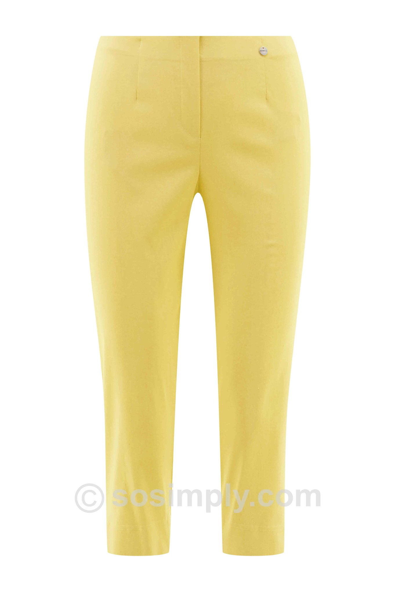 Robell Marie 07 Crop Trouser Pale Yellow 210